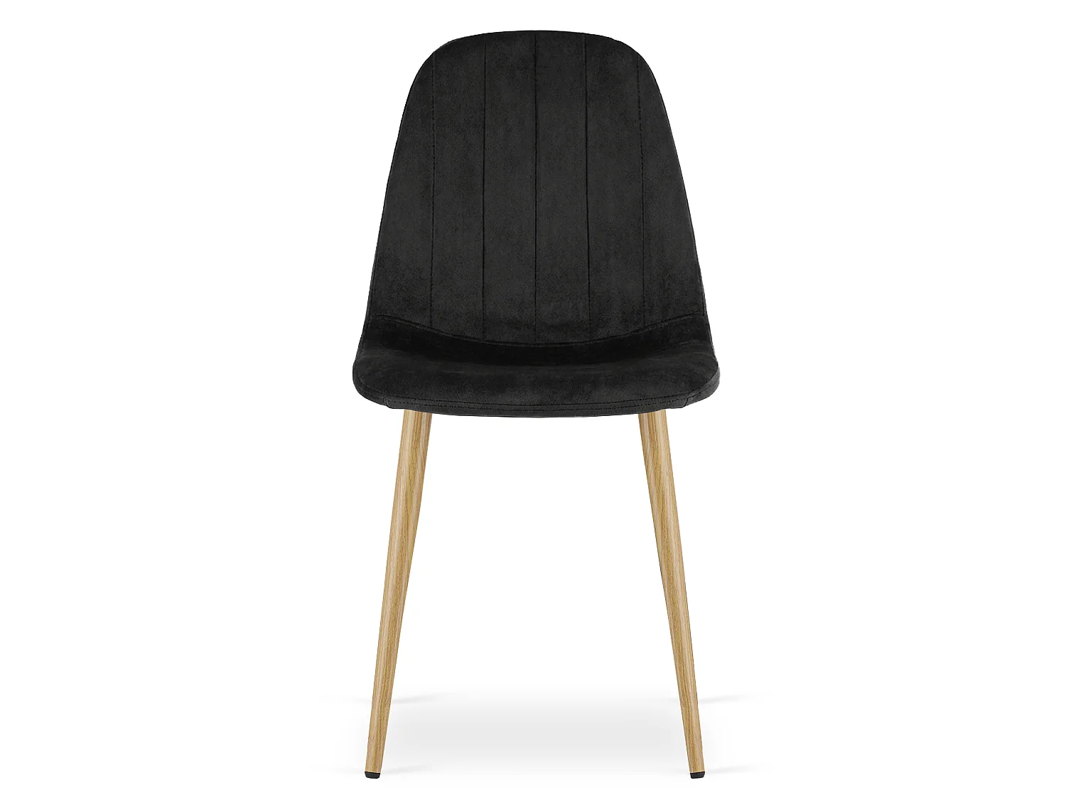 Chaise de salle à manger en velours noir pieds métal 87x44,5x53 cm