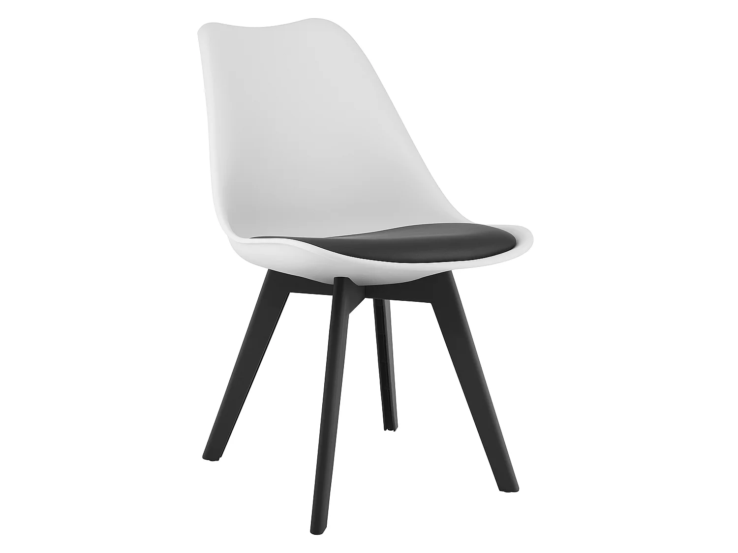 Chaise de salle à manger et cuisine MARK blanc-noir pieds noirs 82 cm