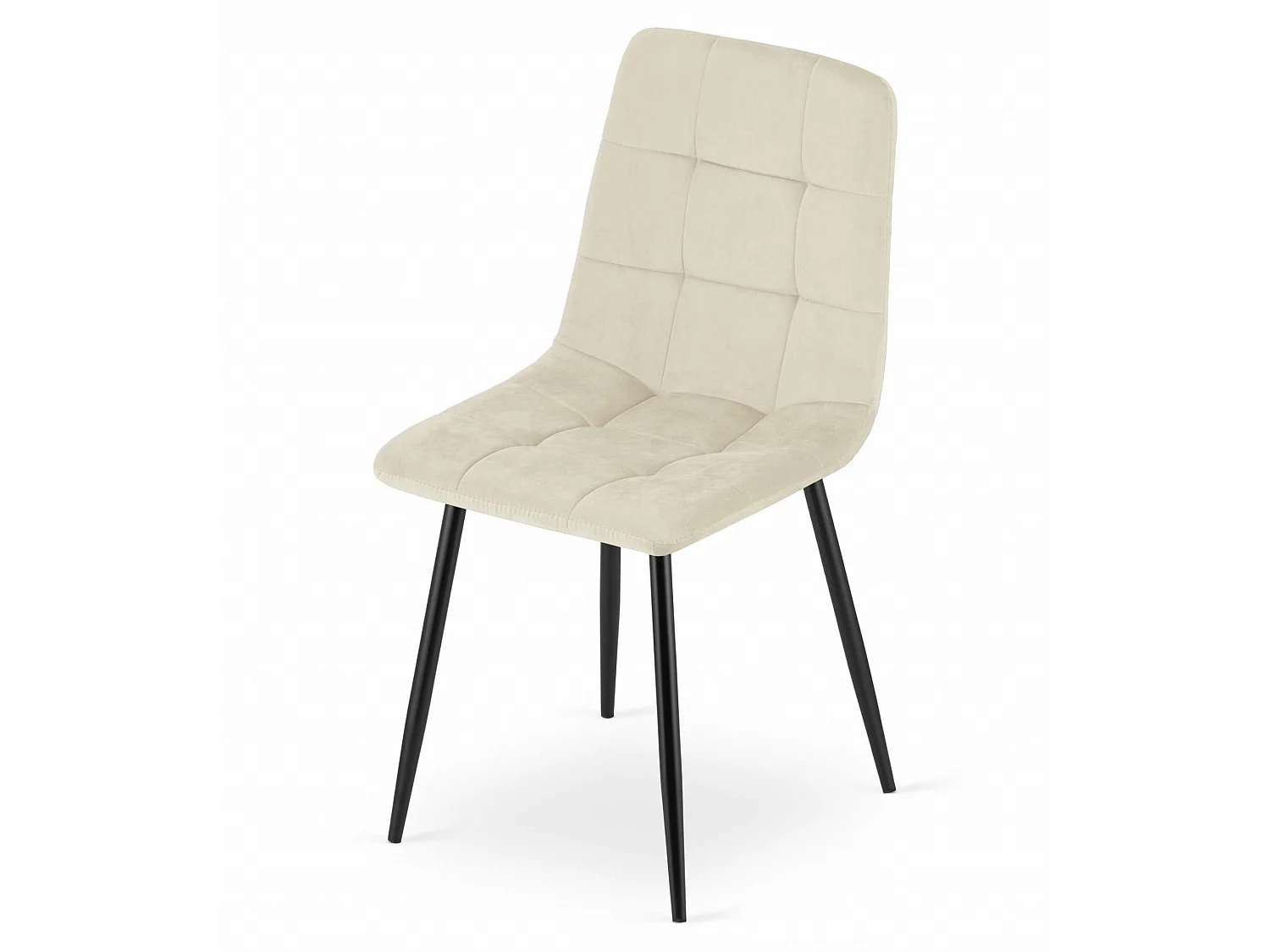 Eetkamerstoel KARA modern fluweel beige 87x45x50,5 cm