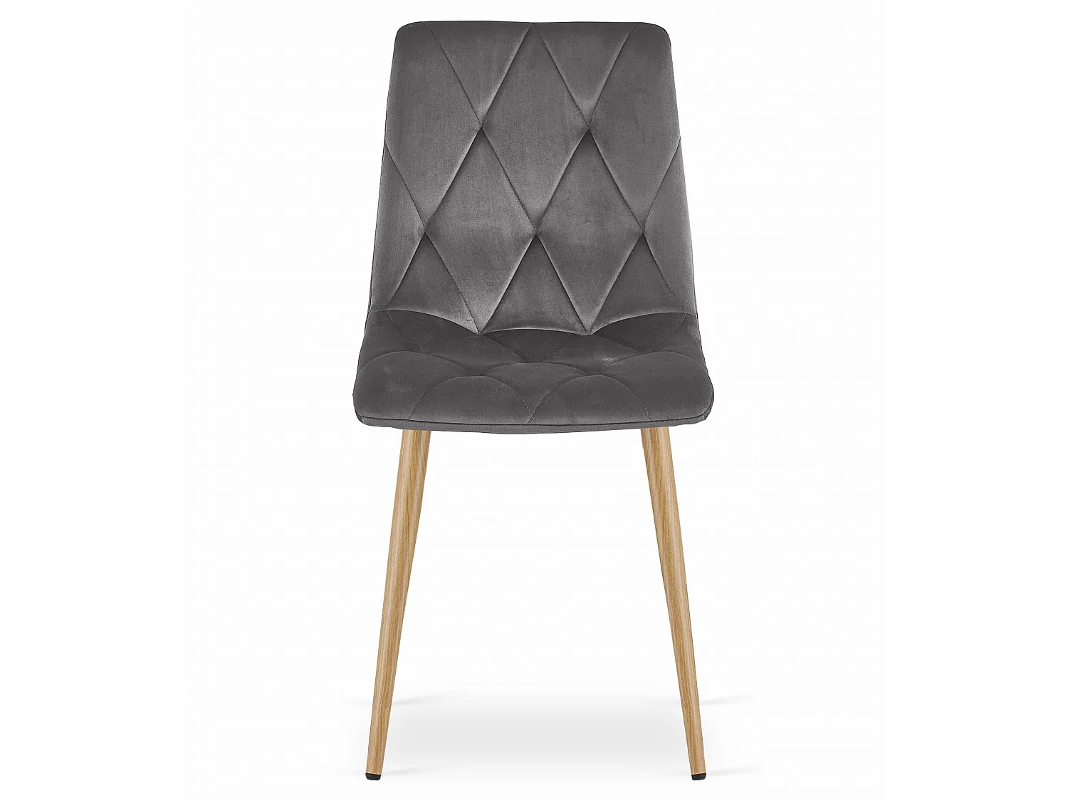 Eetkamerstoel LIBRA donkergrijs fluweel houten poten 86,5 cm