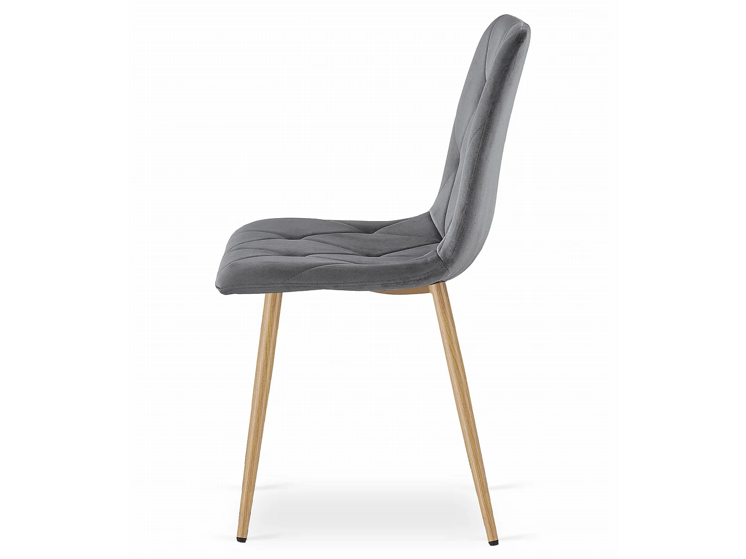 Eetkamerstoel LIBRA donkergrijs fluweel houten poten 86,5 cm