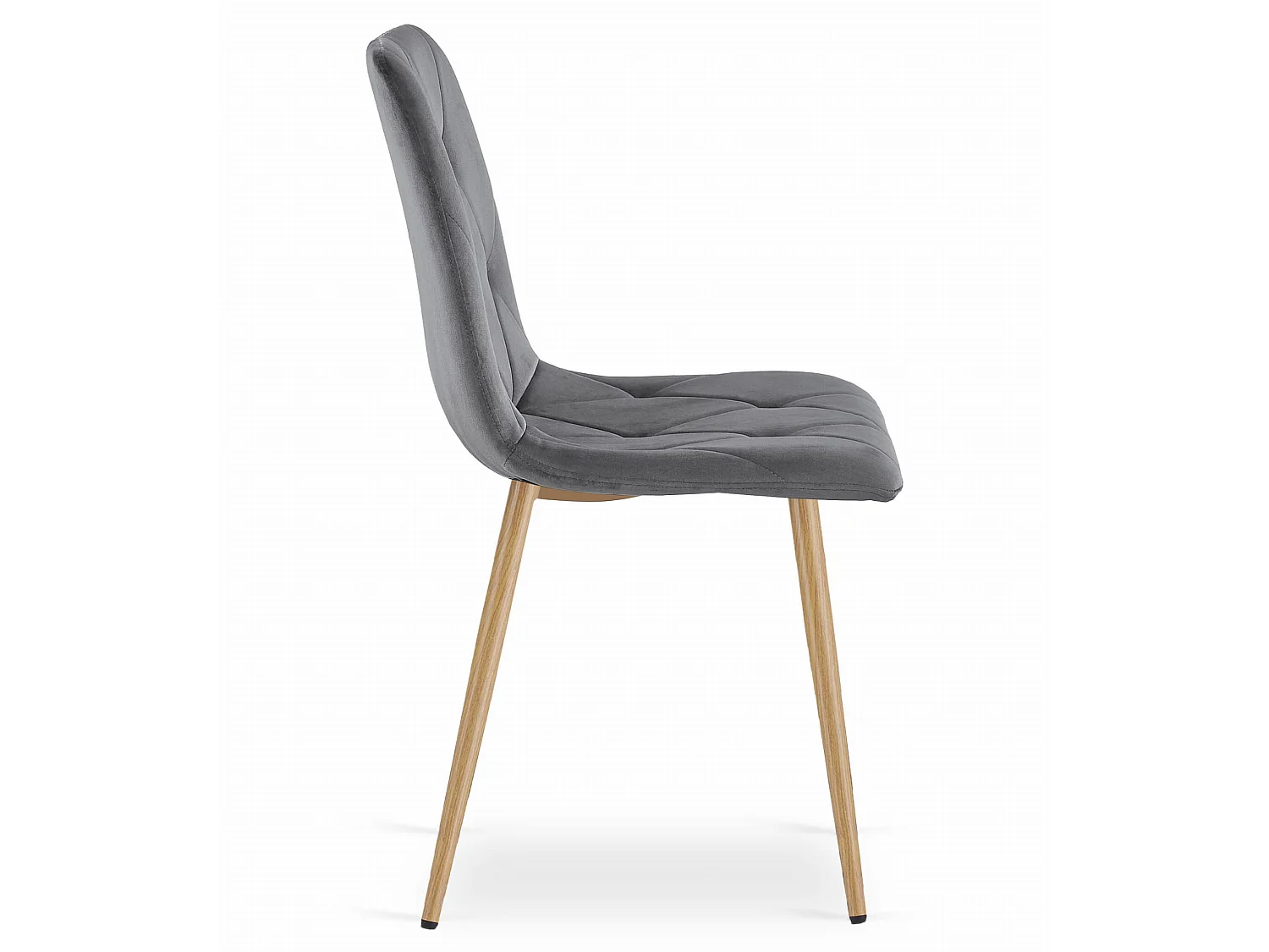 Eetkamerstoel LIBRA donkergrijs fluweel houten poten 86,5 cm