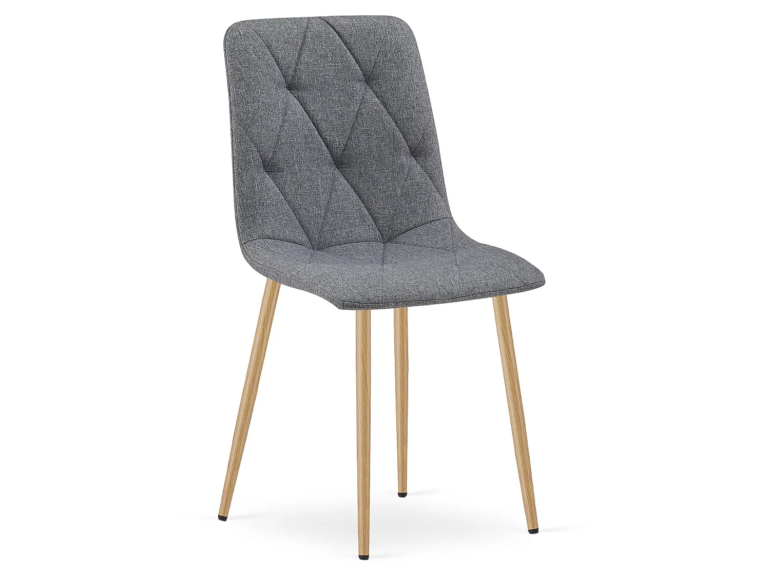 Chaise de salle à manger et cuisine LIBRA en tissu gris foncé, pieds effet bois x 2