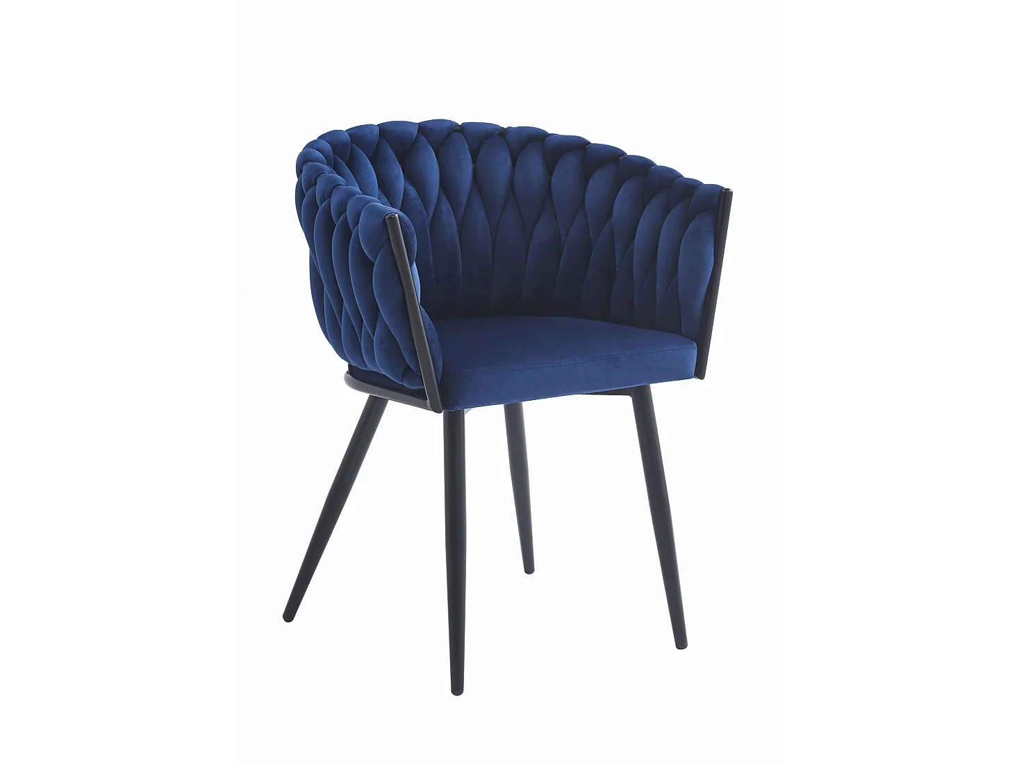 Eetkamerstoel ORION fluweel donkerblauw 2 st. 79x61x55 cm