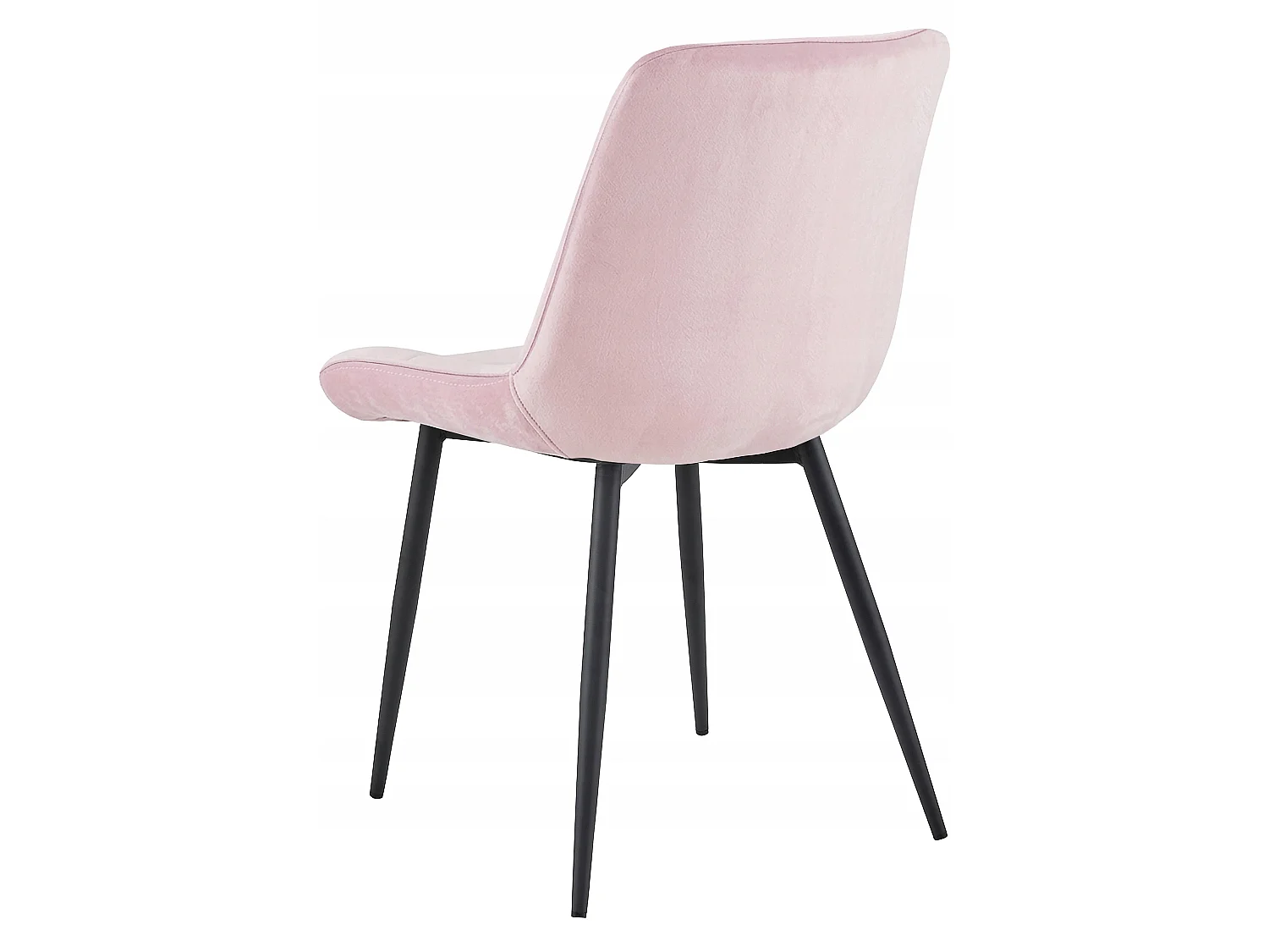 Eetkamerstoel BERA fluweel lichtroze zwarte poten 88x54x60 cm