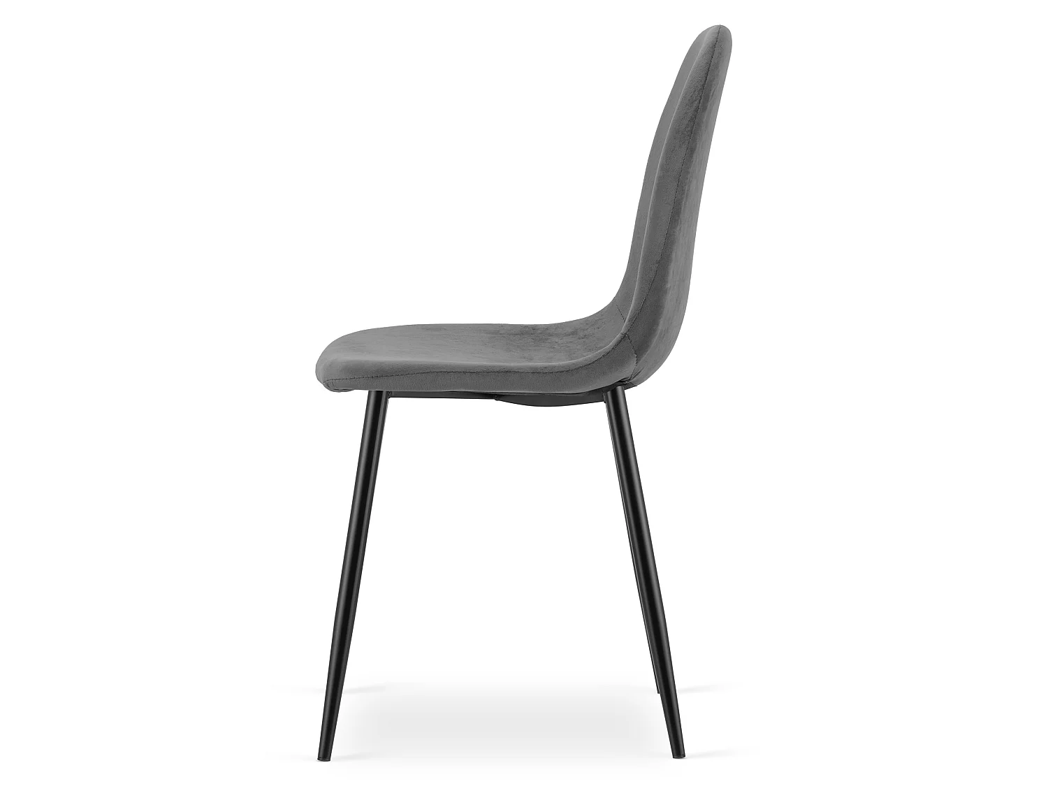 Eetkamerstoel PADVA fluweel donkergrijs zwart 87x44,5x53 cm