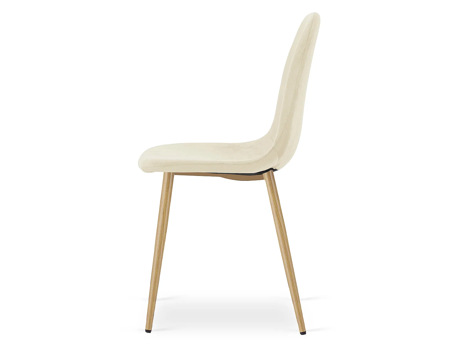 Eetkamerstoel PADVA elegant fluweel beige licht eiken poten 87x44,5x53 cm