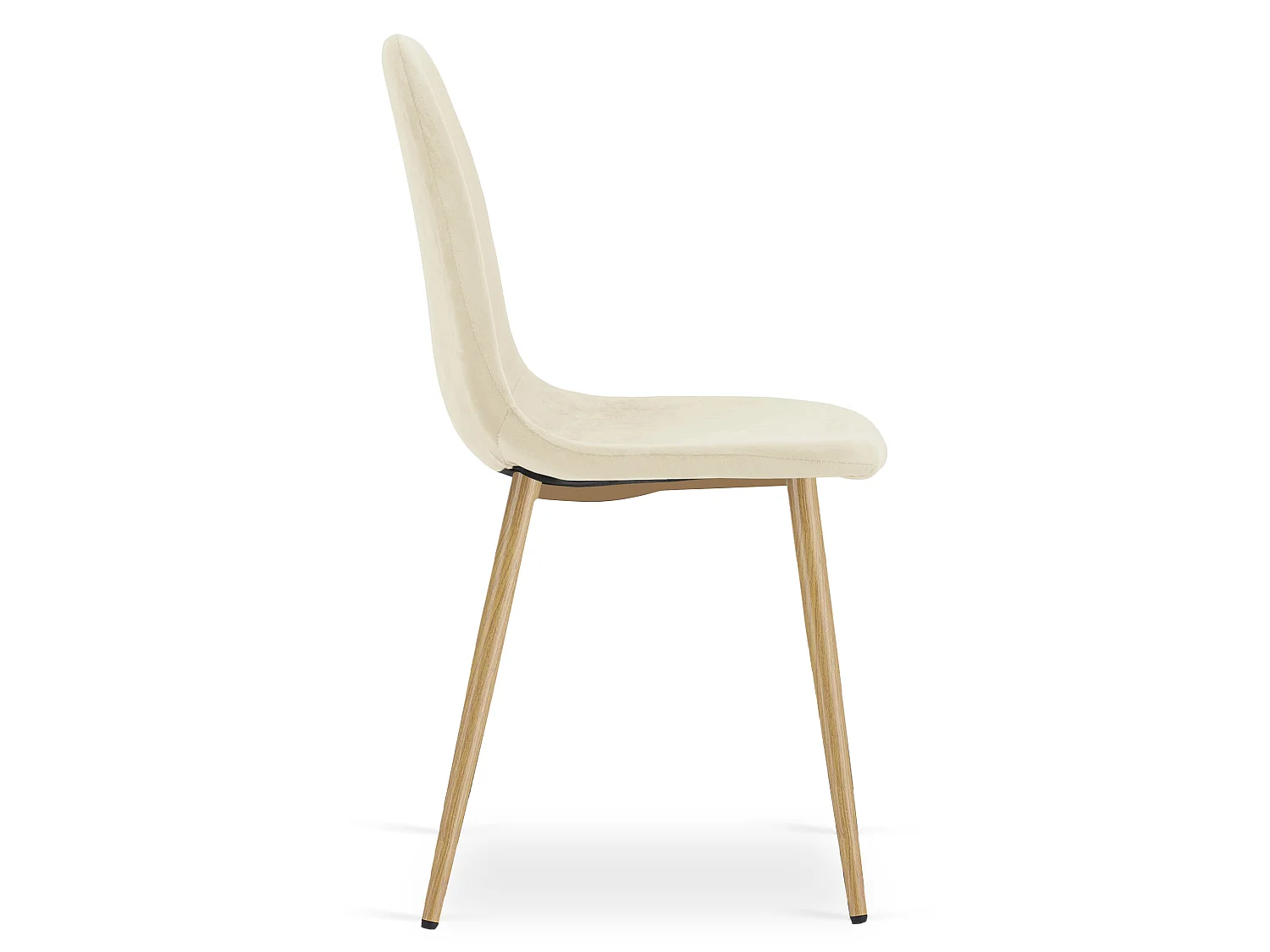 Eetkamerstoel PADVA elegant fluweel beige licht eiken poten 87x44,5x53 cm