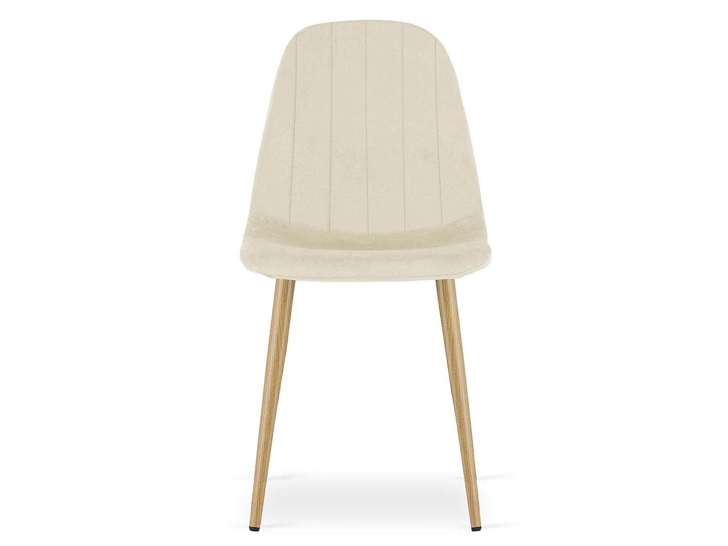 Eetkamerstoel PADVA elegant fluweel beige licht eiken poten 87x44,5x53 cm