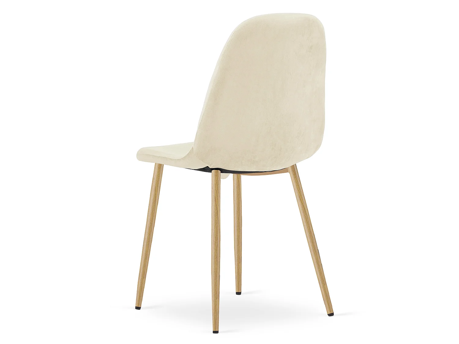 Eetkamerstoel PADVA elegant fluweel beige licht eiken poten 87x44,5x53 cm