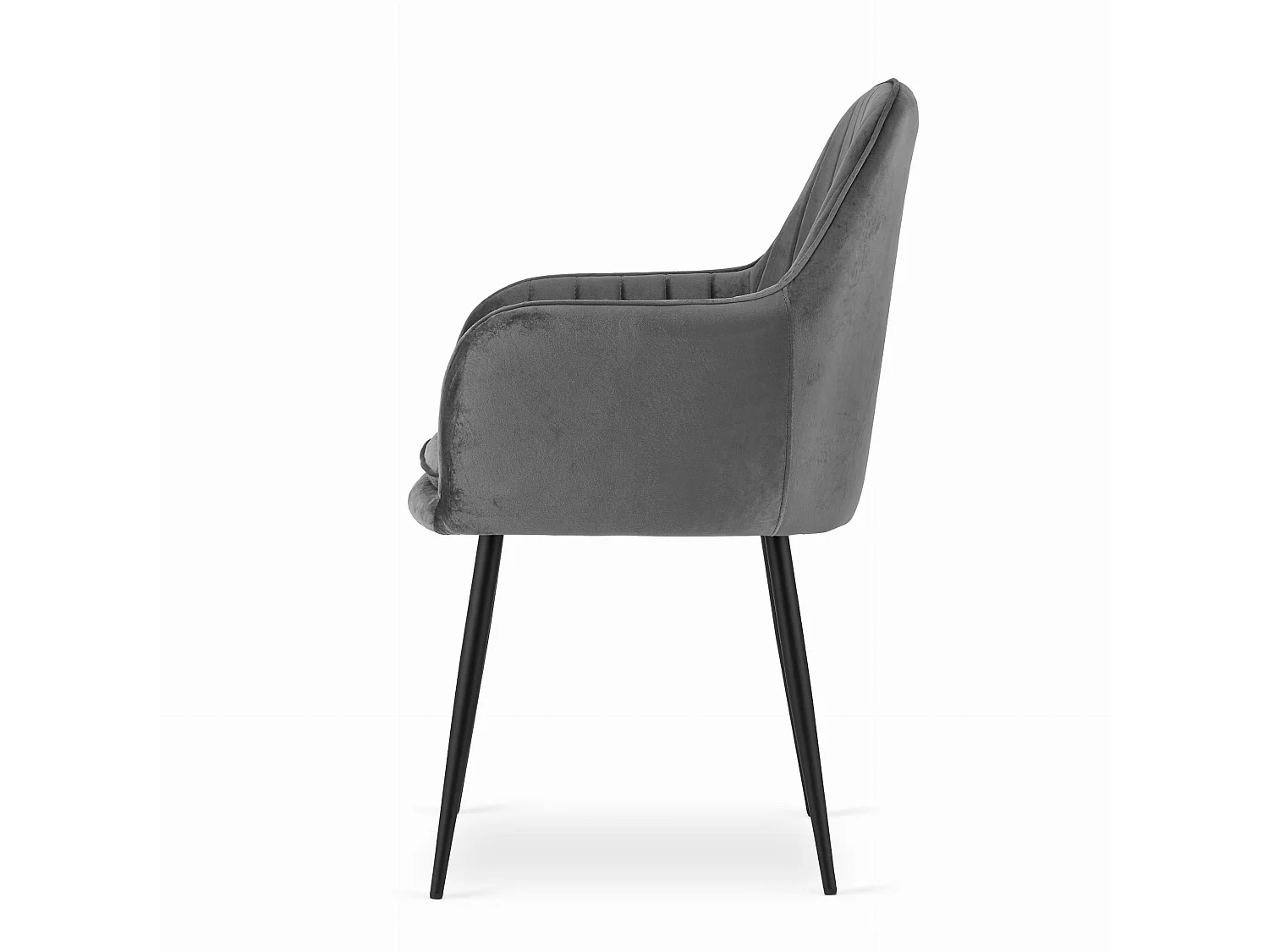 Esszimmerstuhl LUGO Samt dunkelgrau schwarze Beine 86,5 cm