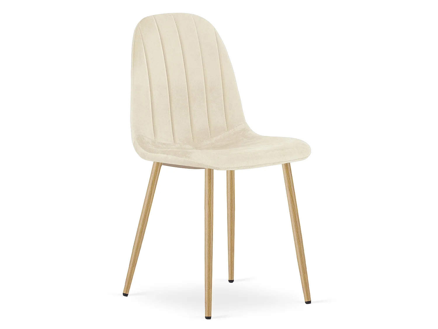 Esszimmerstuhl PADVA Samtbezug Metallbeine Eiche hellbeige 44,5x53x87 cm