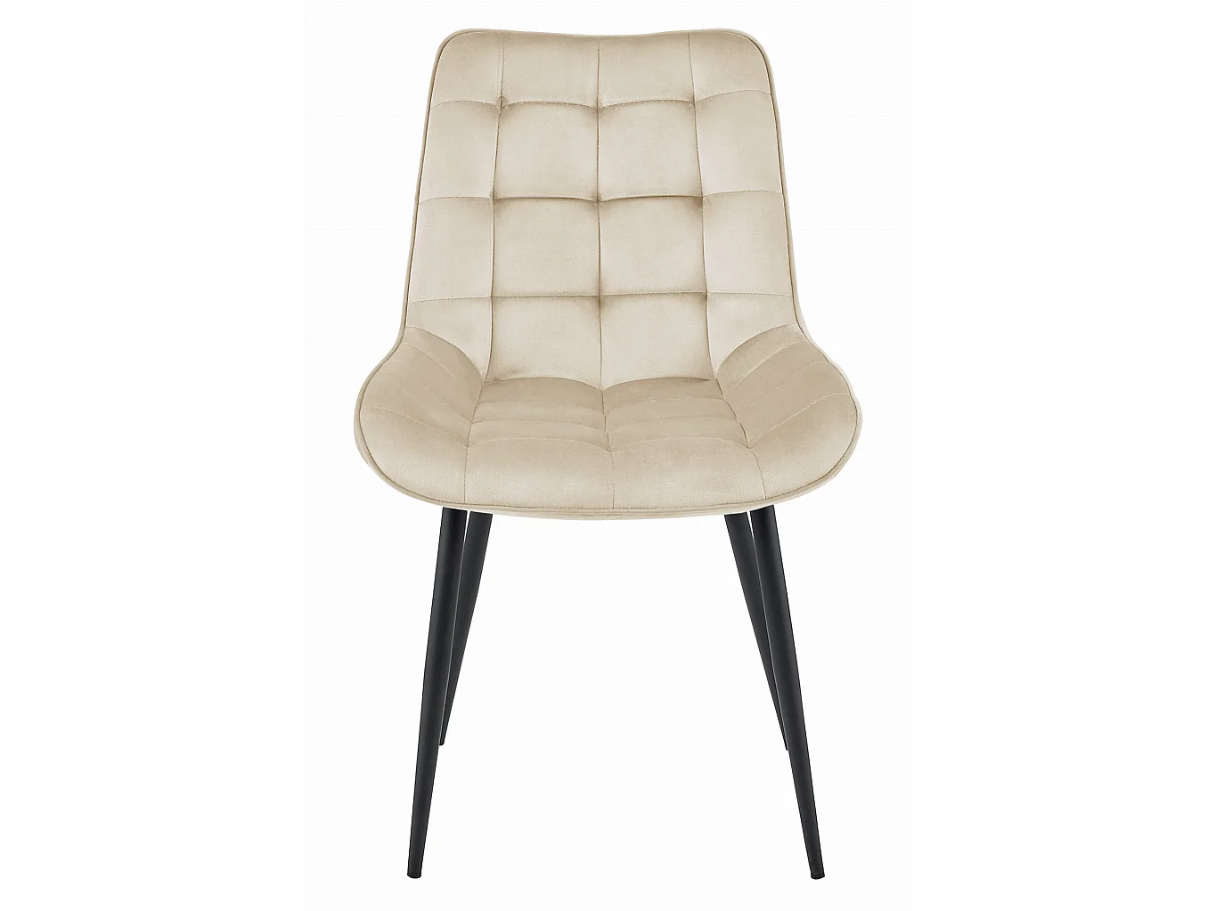 Esszimmerstuhl BERA Samt beige schwarze Beine 88x54x60 cm