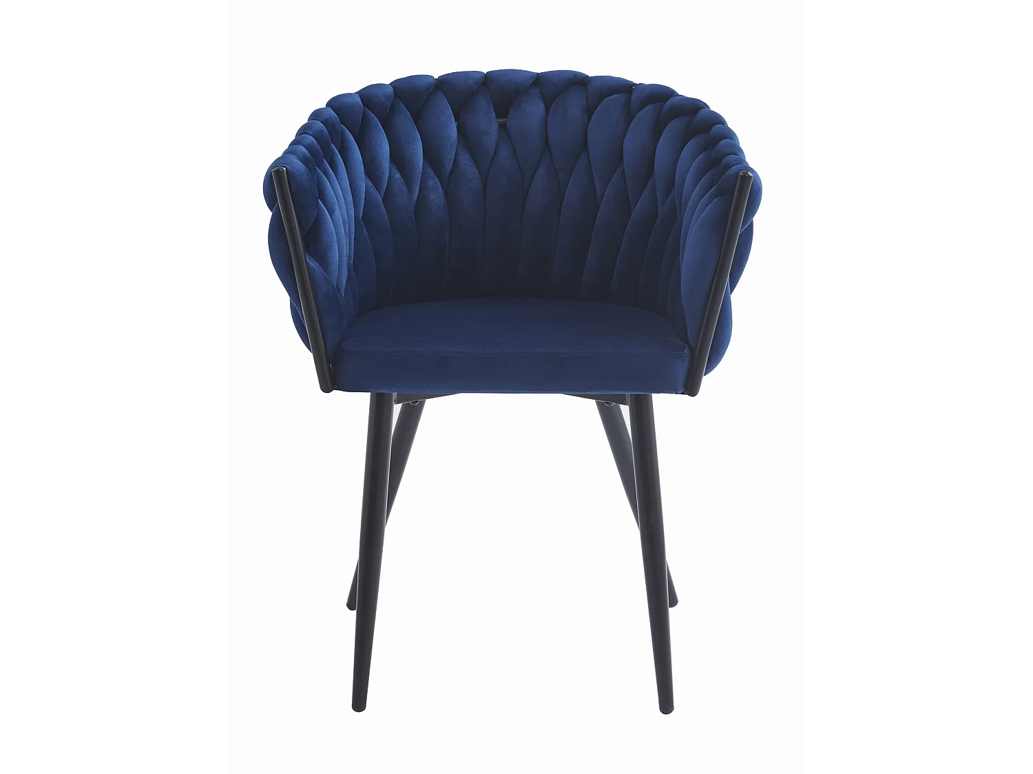 Eetkamerstoel ORION fluweel donkerblauw 79x61x55 cm