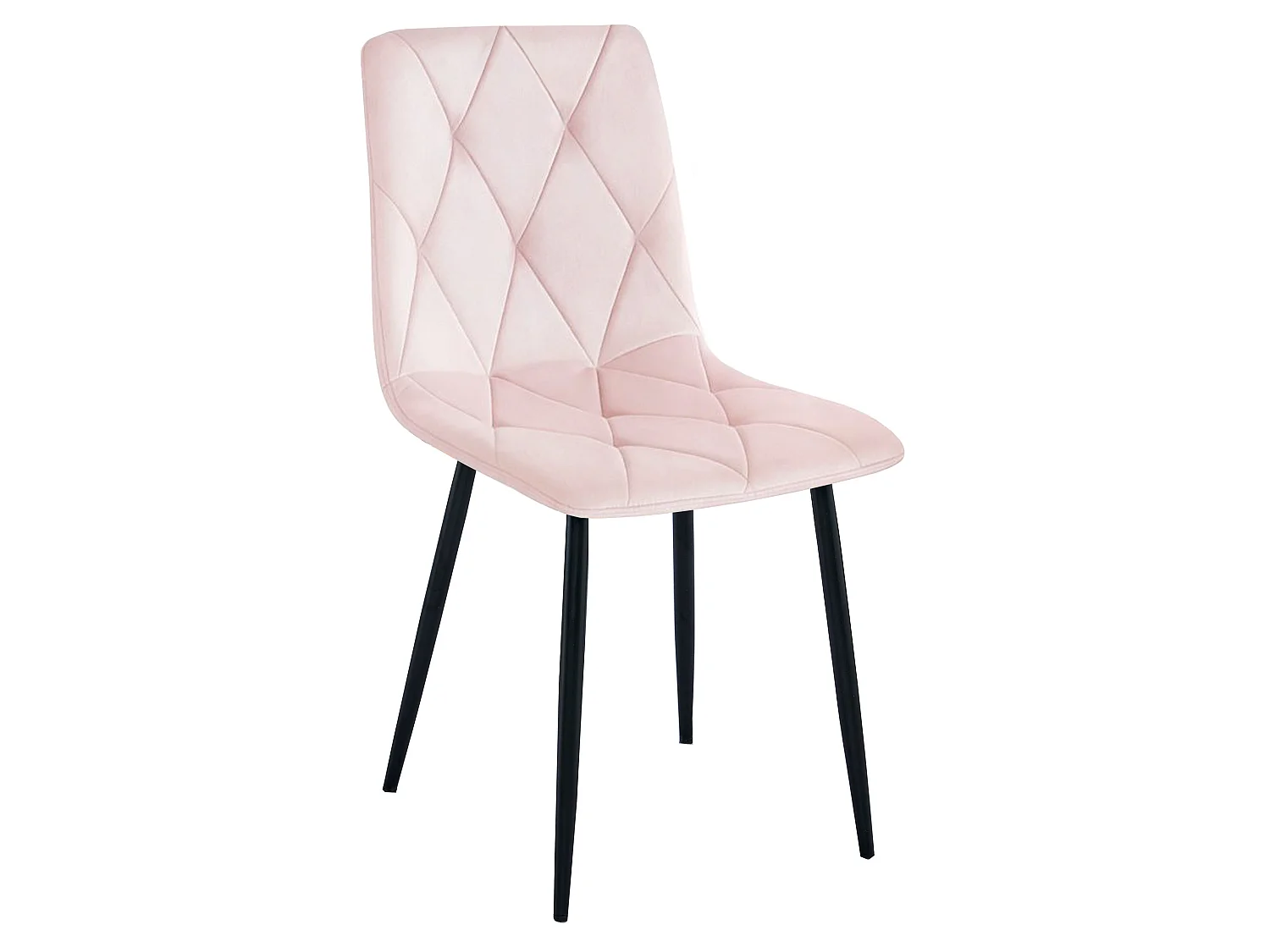 Eetkamerstoel LIBRA fluweel lichtroze zwart 88,5x44x54,5 cm