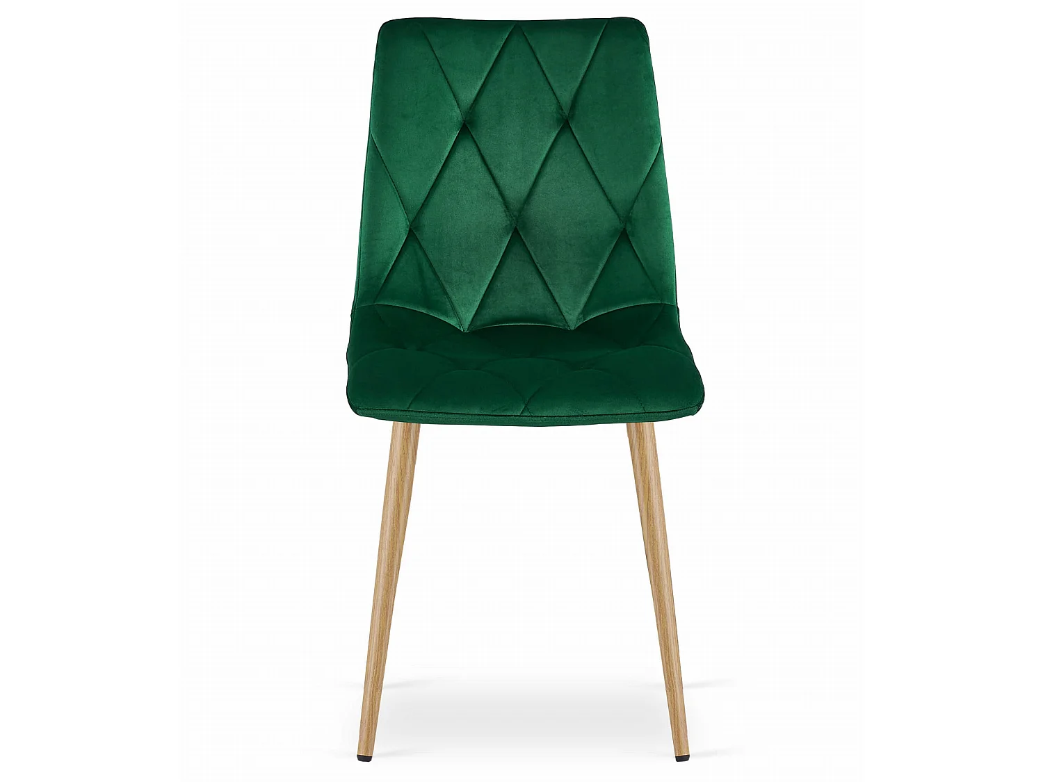 Eetkamerstoel LIBRA fluweel donkergroen houten poten 45x54x86,5 cm