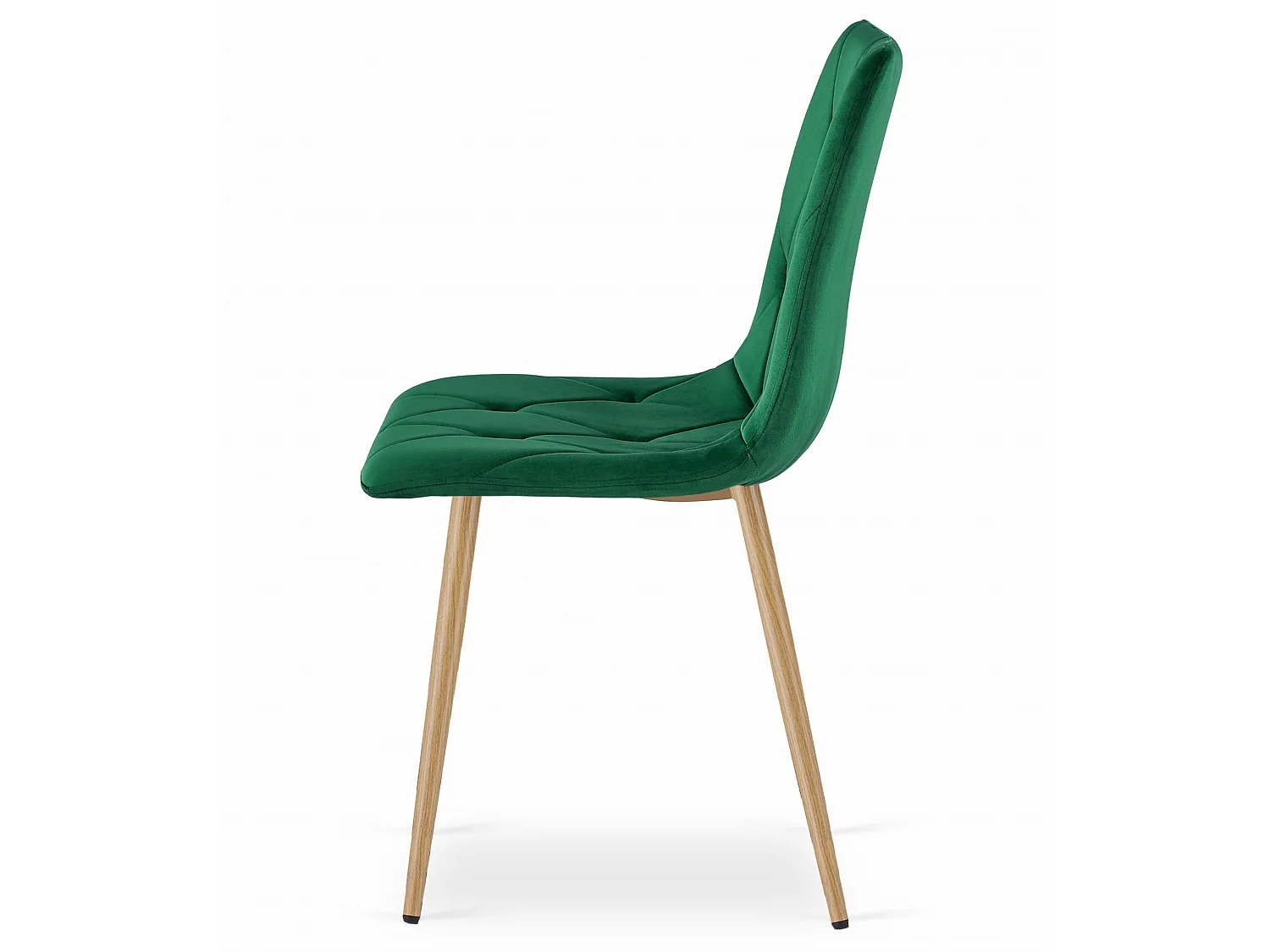 Eetkamerstoel LIBRA fluweel donkergroen houten poten 45x54x86,5 cm