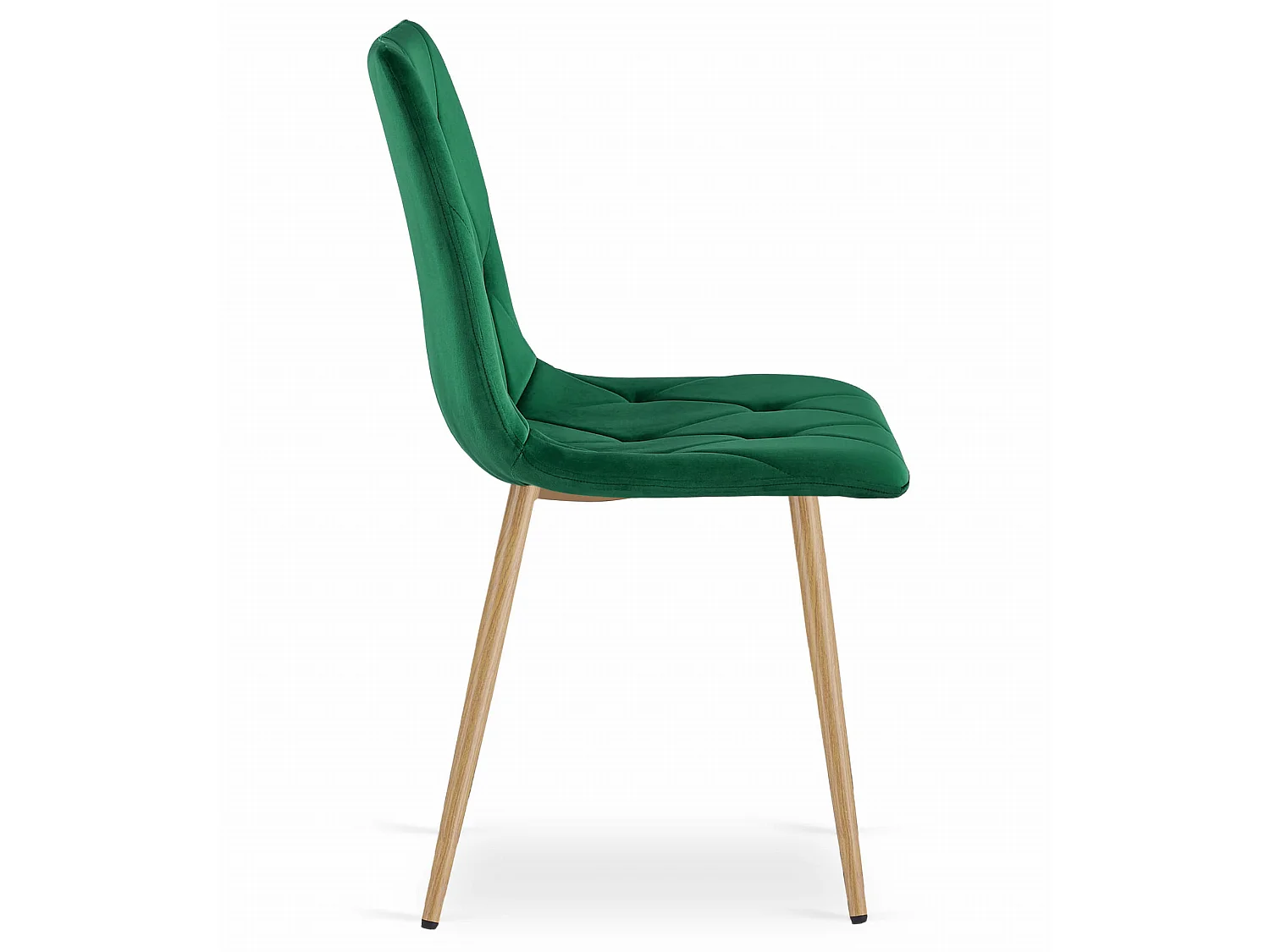 Eetkamerstoel LIBRA fluweel donkergroen houten poten 45x54x86,5 cm