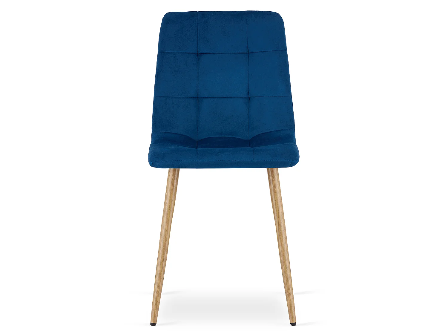 Eetkamerstoel KARA fluweel donkerblauw houtkleurige poten 87x44,5x50,5 cm