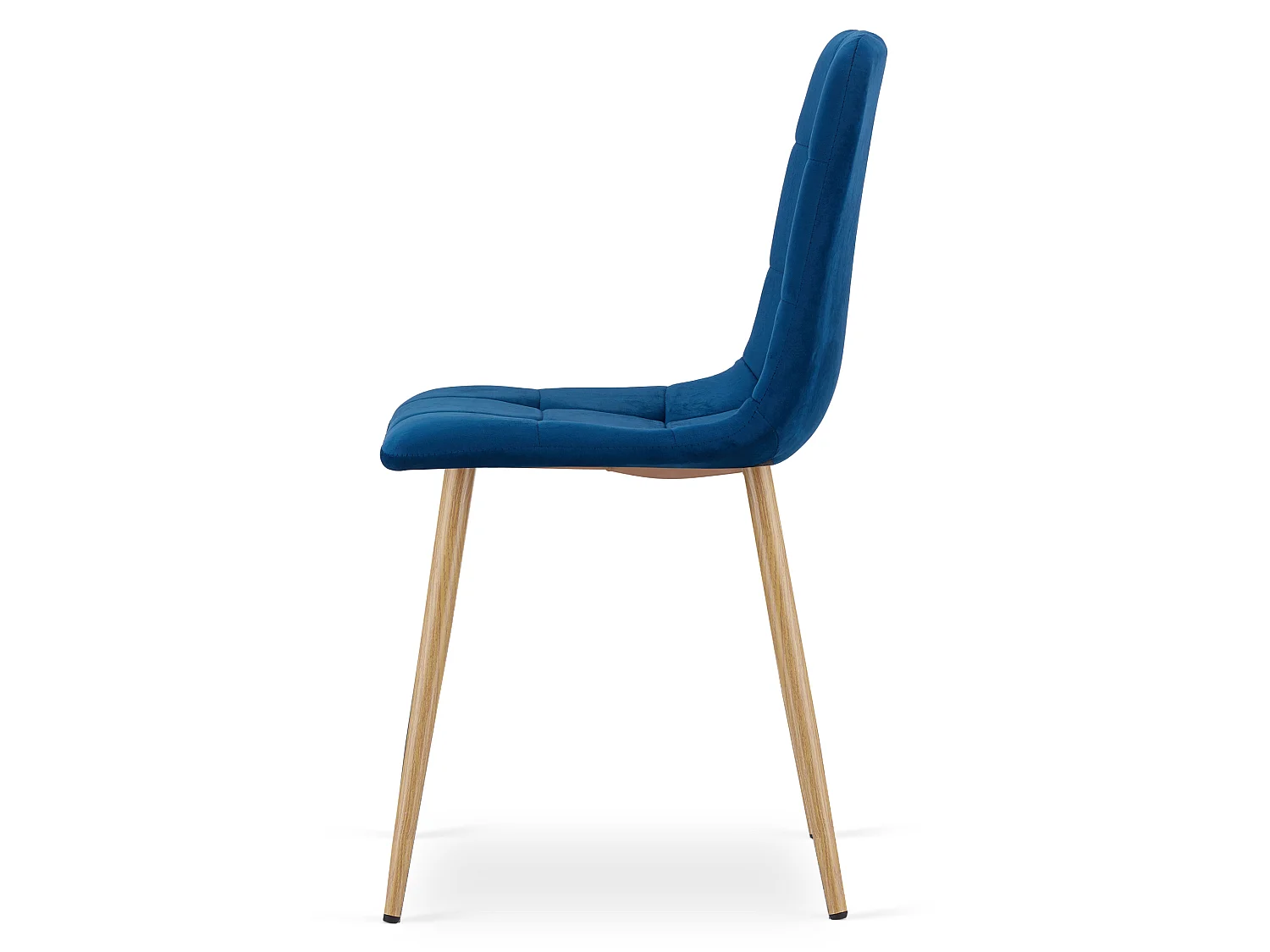 Eetkamerstoel KARA fluweel donkerblauw houtkleurige poten 87x44,5x50,5 cm