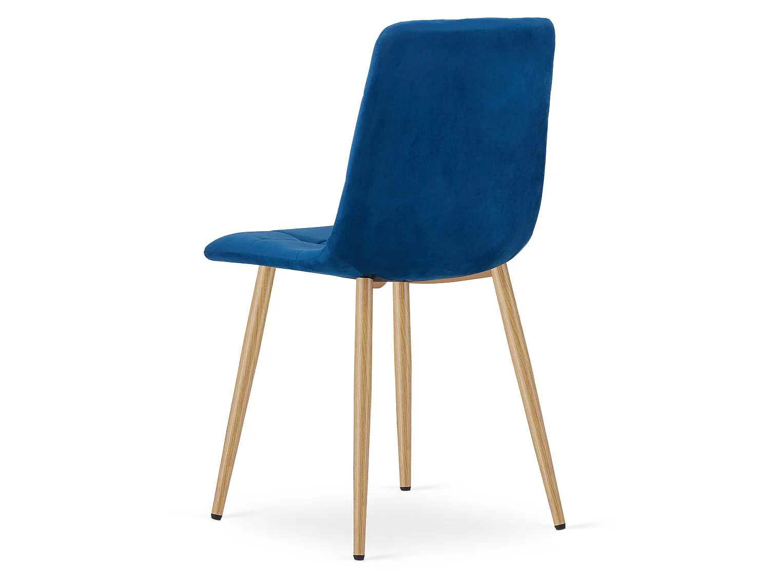 Eetkamerstoel KARA fluweel donkerblauw houtkleurige poten 87x44,5x50,5 cm