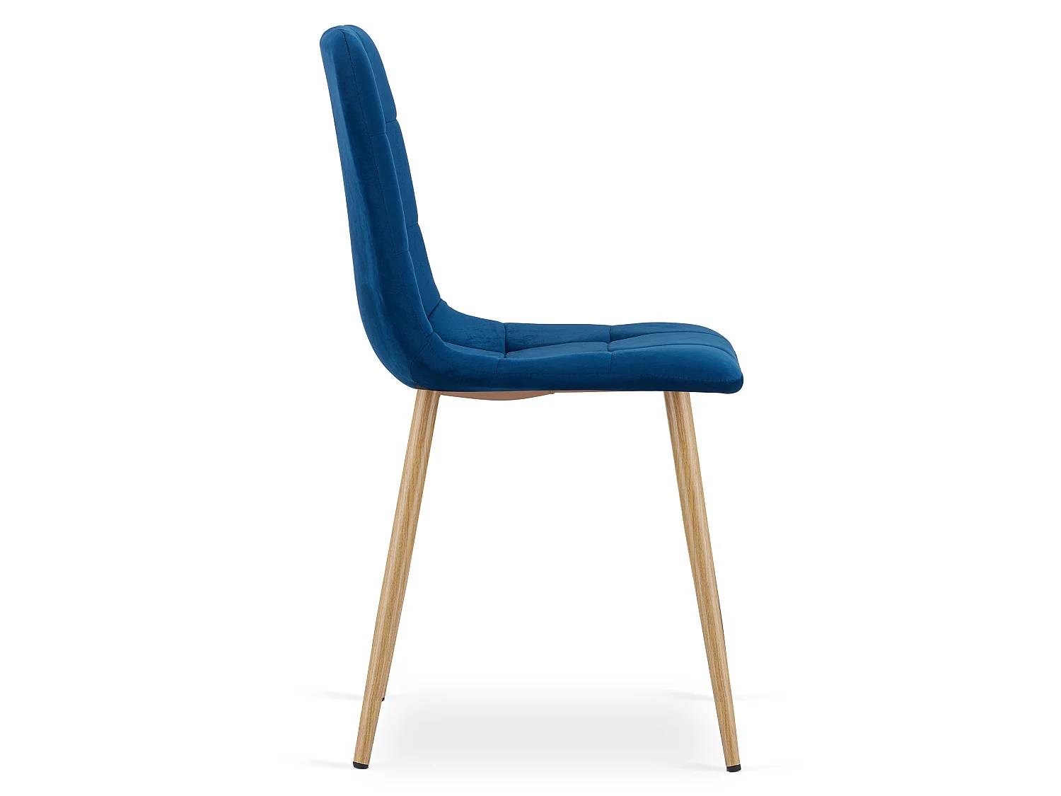 Eetkamerstoel KARA fluweel donkerblauw houtkleurige poten 87x44,5x50,5 cm