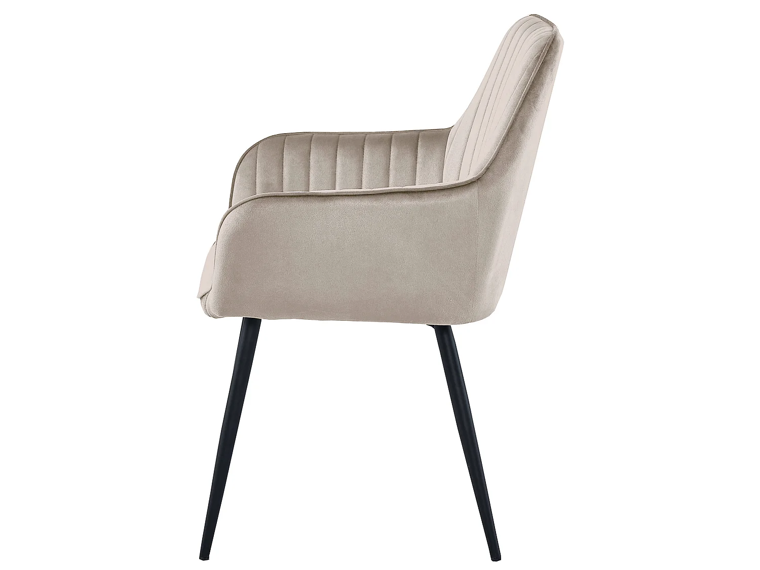 Chaise de salle à manger et cuisine SOLDEN velours beige foncé pieds noirs 2 pcs