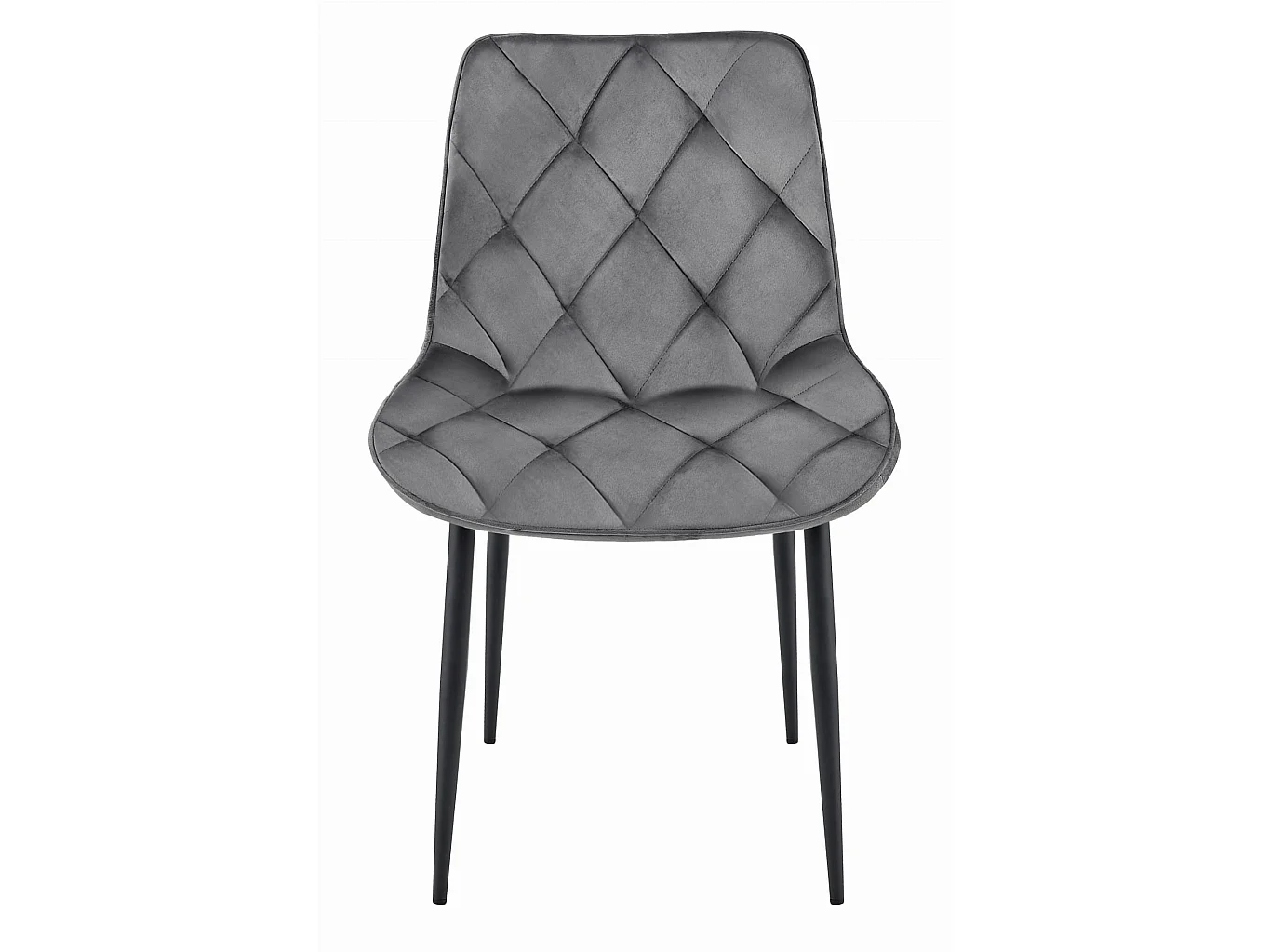 Esszimmerstuhl TOR Samt dunkelgrau schwarze Beine 53x59x87 cm