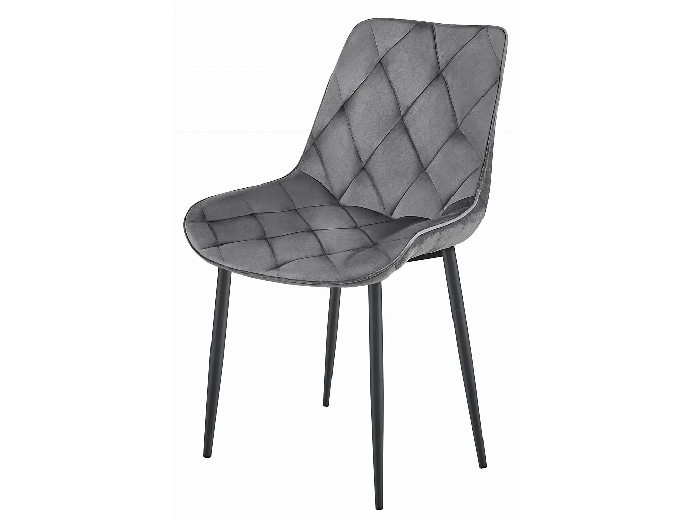 Esszimmerstuhl TOR Samt dunkelgrau schwarze Beine 53x59x87 cm