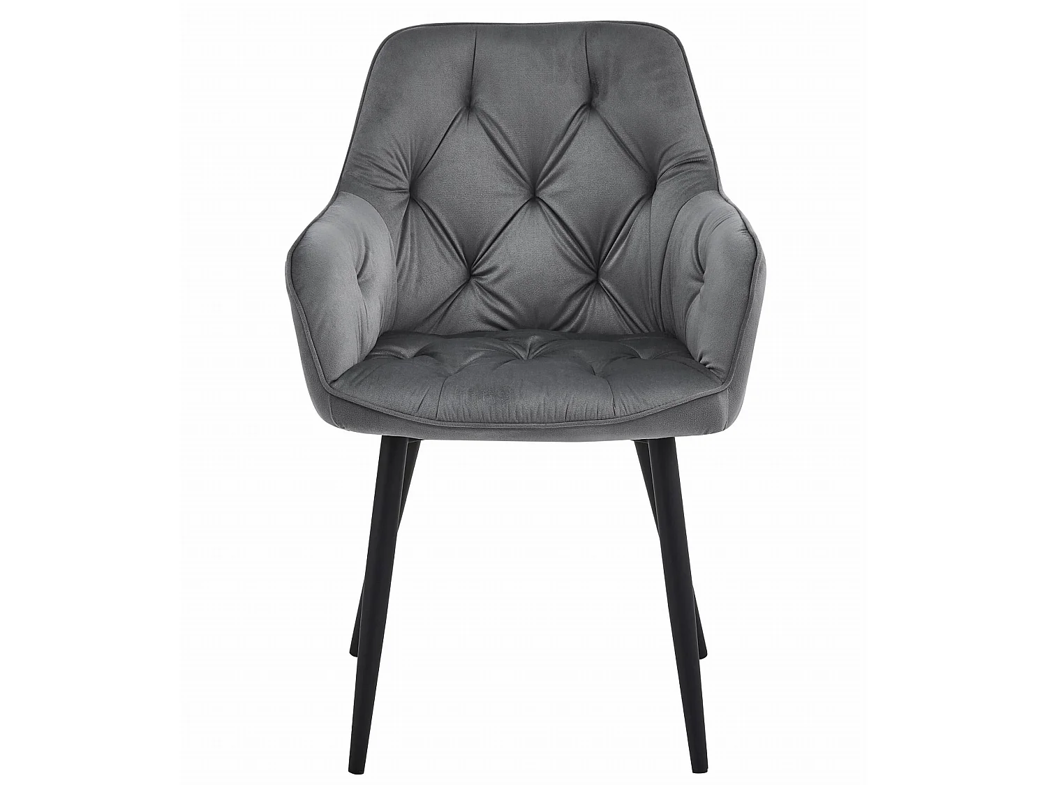 Esszimmerstuhl JORK Samt dunkelgrau schwarze Beine 56x62x83,5 cm
