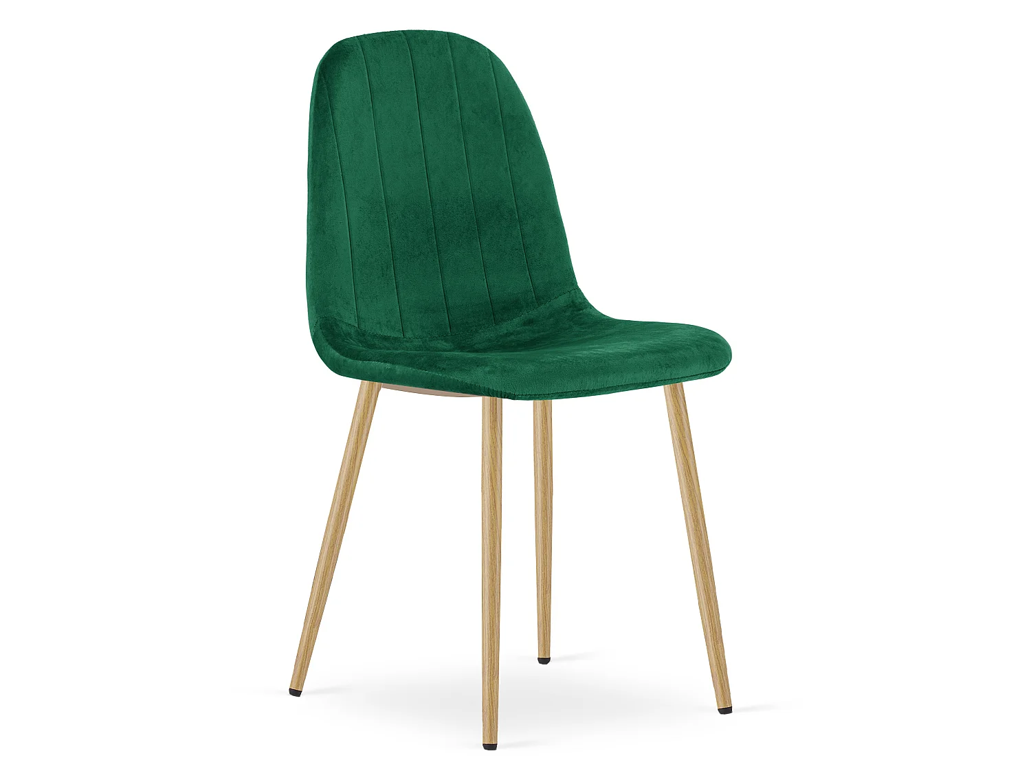 Chaise de salle à manger en velours vert, pieds métal noir, 44,5x53x87 cm