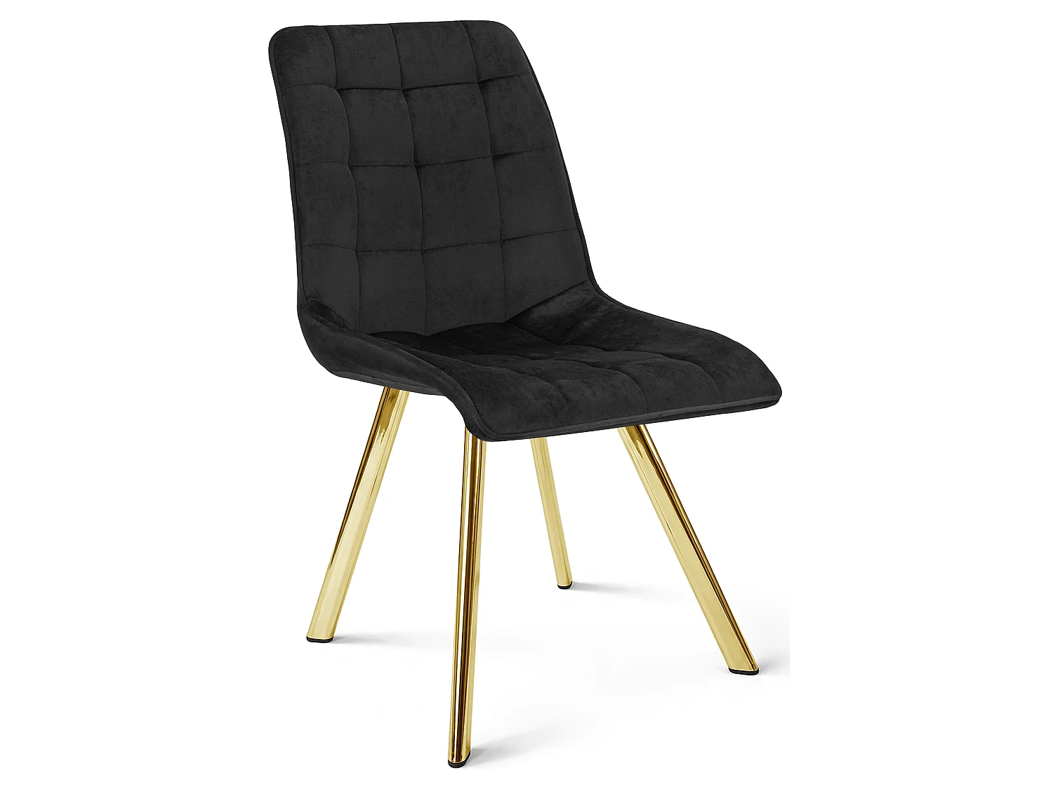 Chaise de salle à manger et cuisine CIEZA en velours noir, pieds dorés x 4 87x49x60 cm
