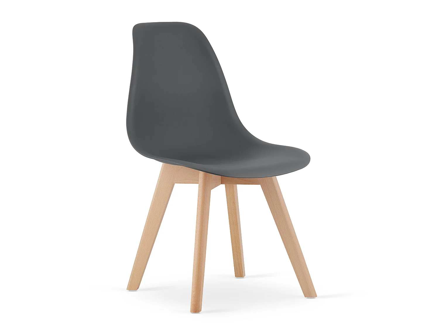 Chaise de salle à manger et cuisine KITO gris foncé pieds naturels x 2