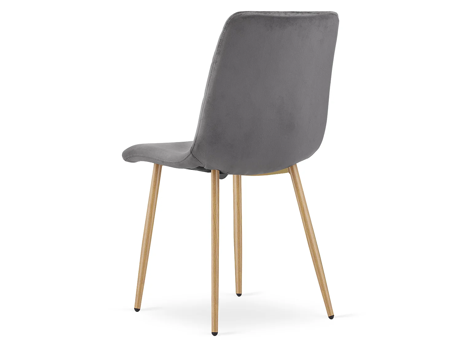 Eetkamerstoel TURIN fluweel donkergrijs houtkleurige poten 44,5x53x87,5 cm