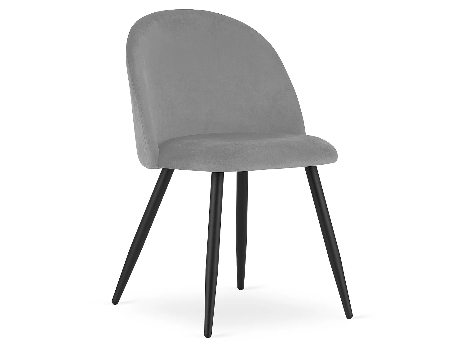 BELLO Esszimmerstuhl Samt hellgrau schwarze Beine 3er-Set 76,5 cm