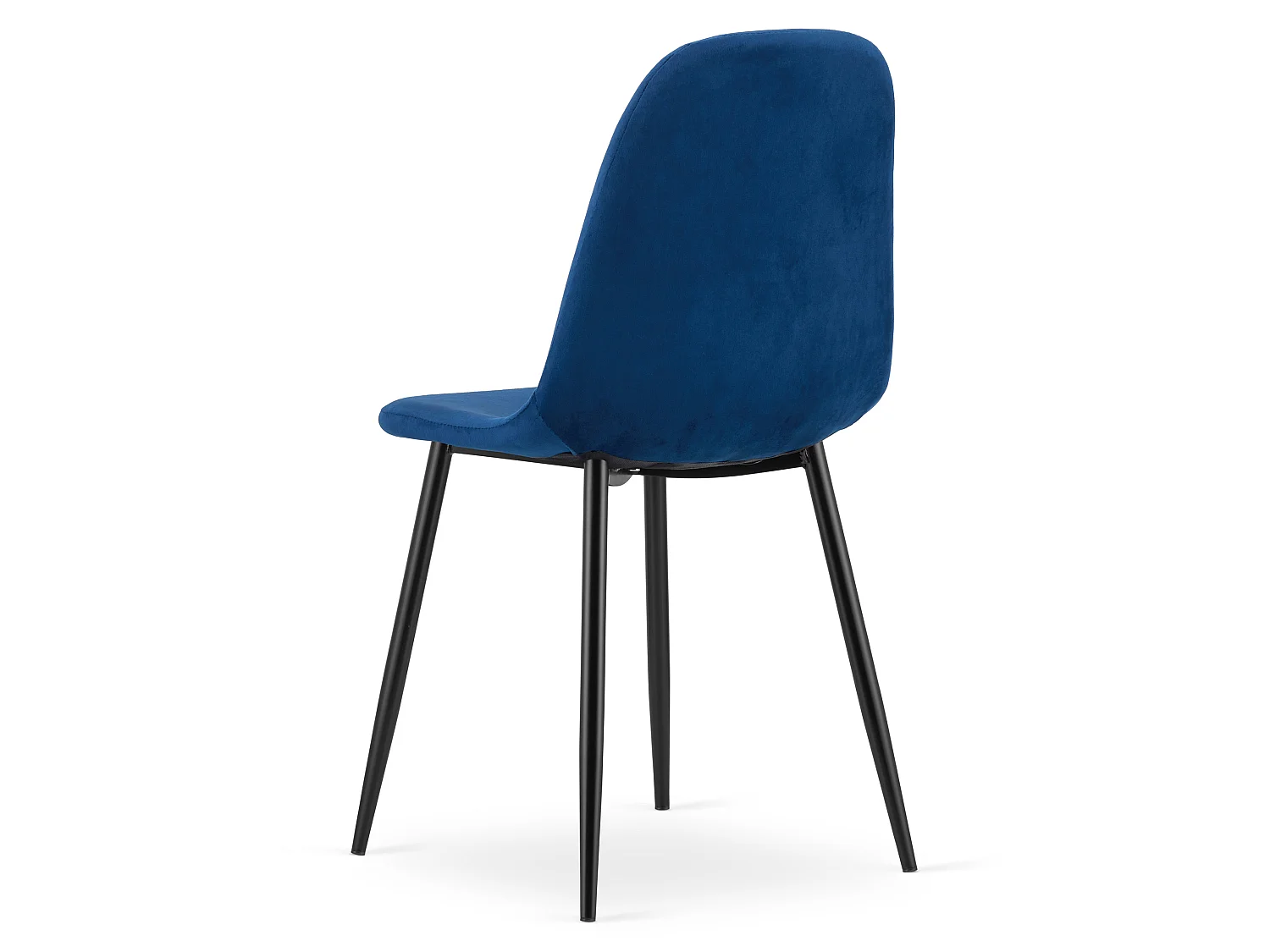 Chaise de salle à manger et cuisine en velours bleu marine pieds noirs 87x44,5x53 cm