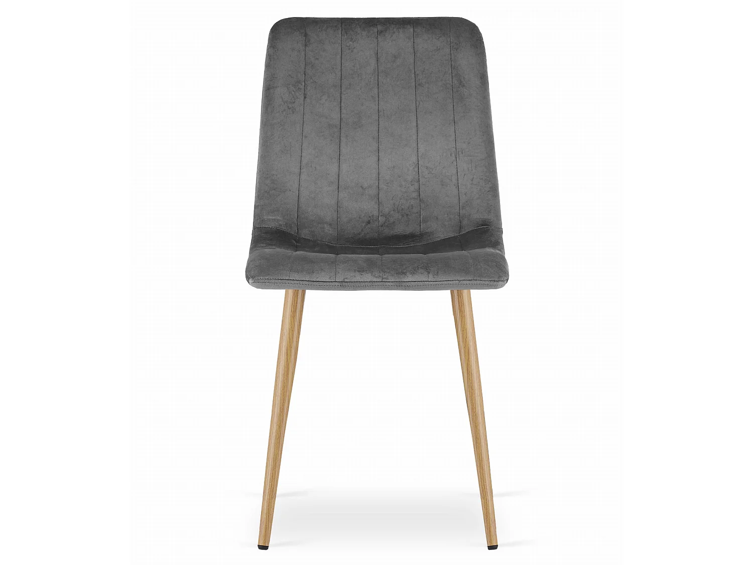 Eetkamerstoel LAVA donkergrijs fluweel houten poten 86x45x55 cm