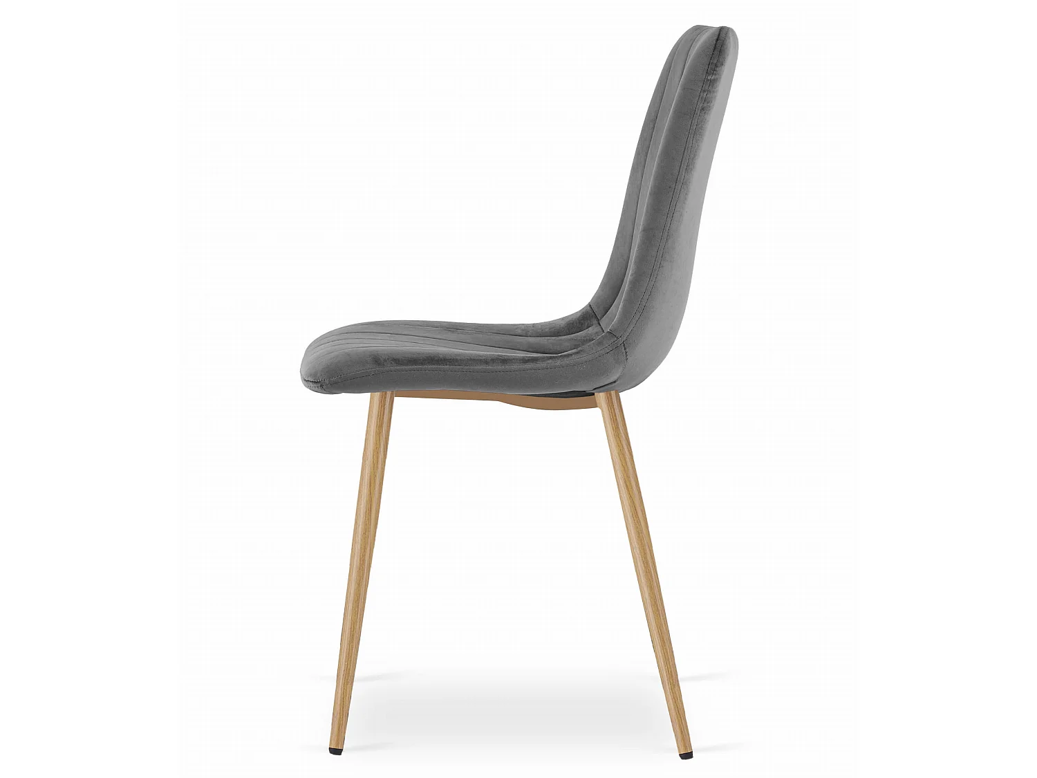 Eetkamerstoel LAVA donkergrijs fluweel houten poten 86x45x55 cm