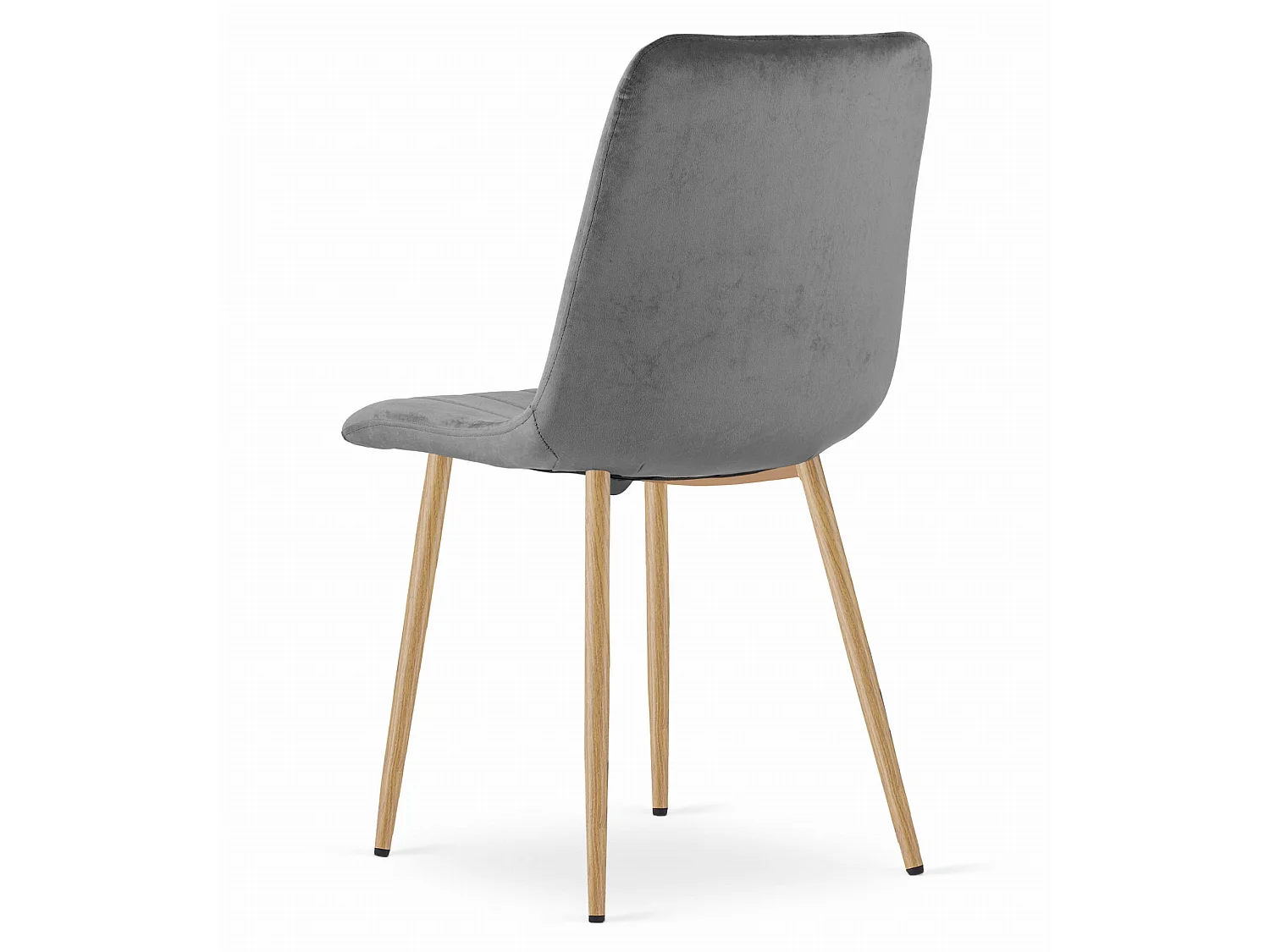 Eetkamerstoel LAVA donkergrijs fluweel houten poten 86x45x55 cm