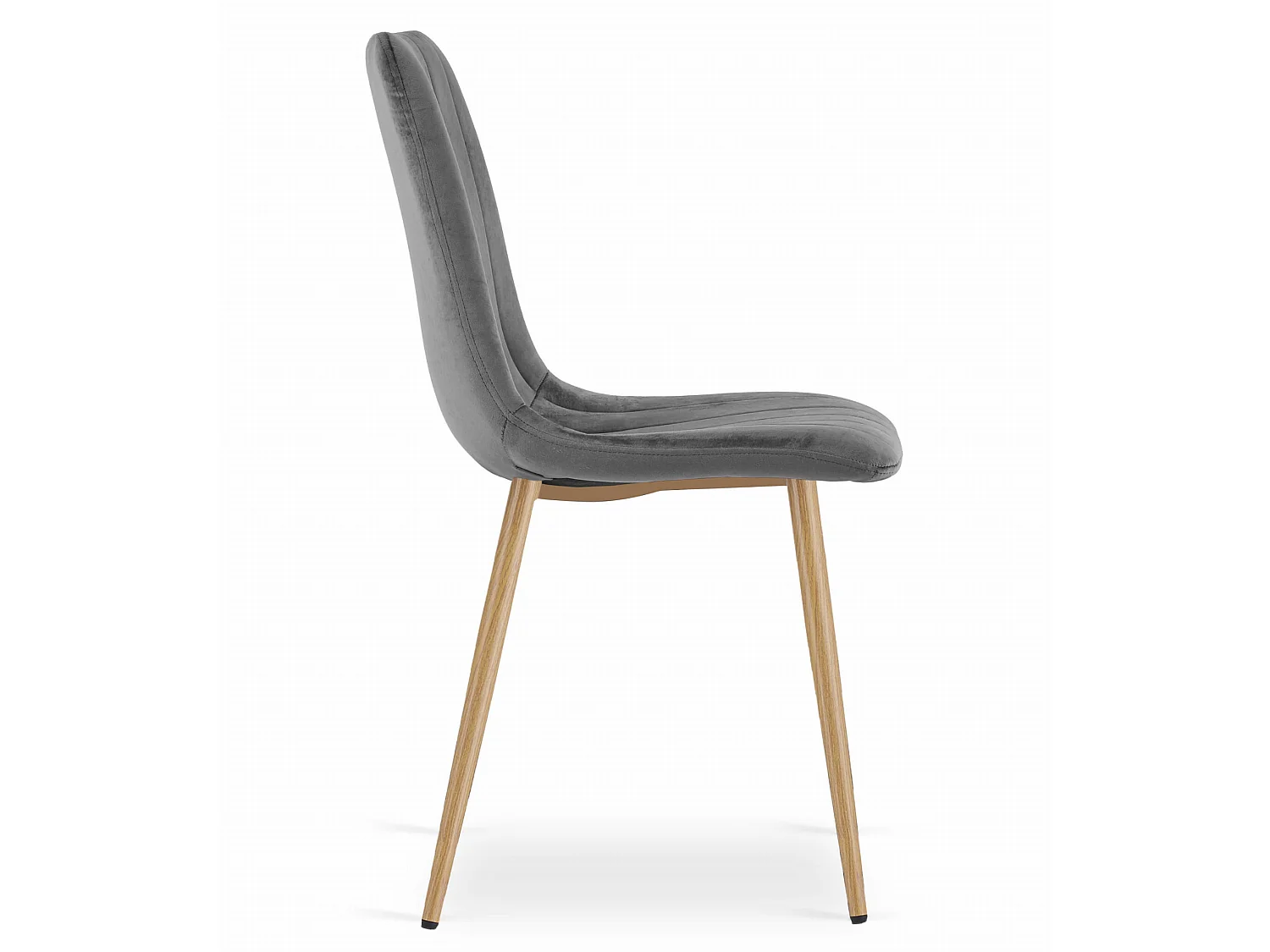 Eetkamerstoel LAVA donkergrijs fluweel houten poten 86x45x55 cm