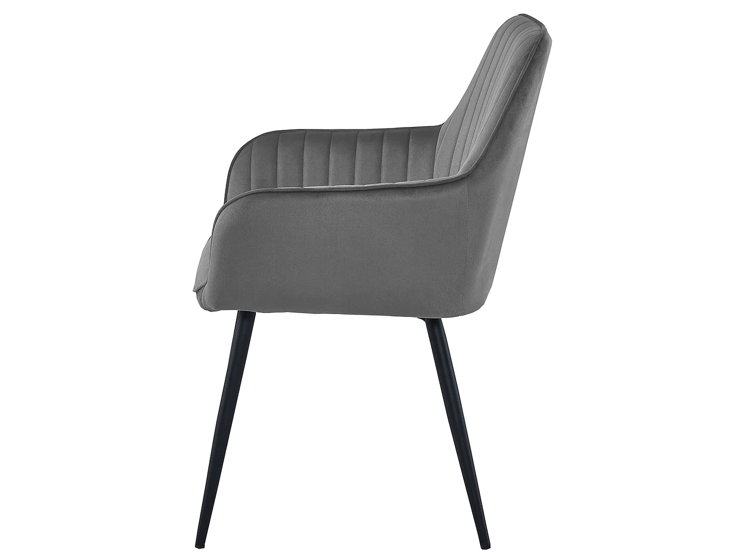 Esszimmerstuhl SOLDEN - Samt dunkelgrau - schwarze Beine - 83,5 cm