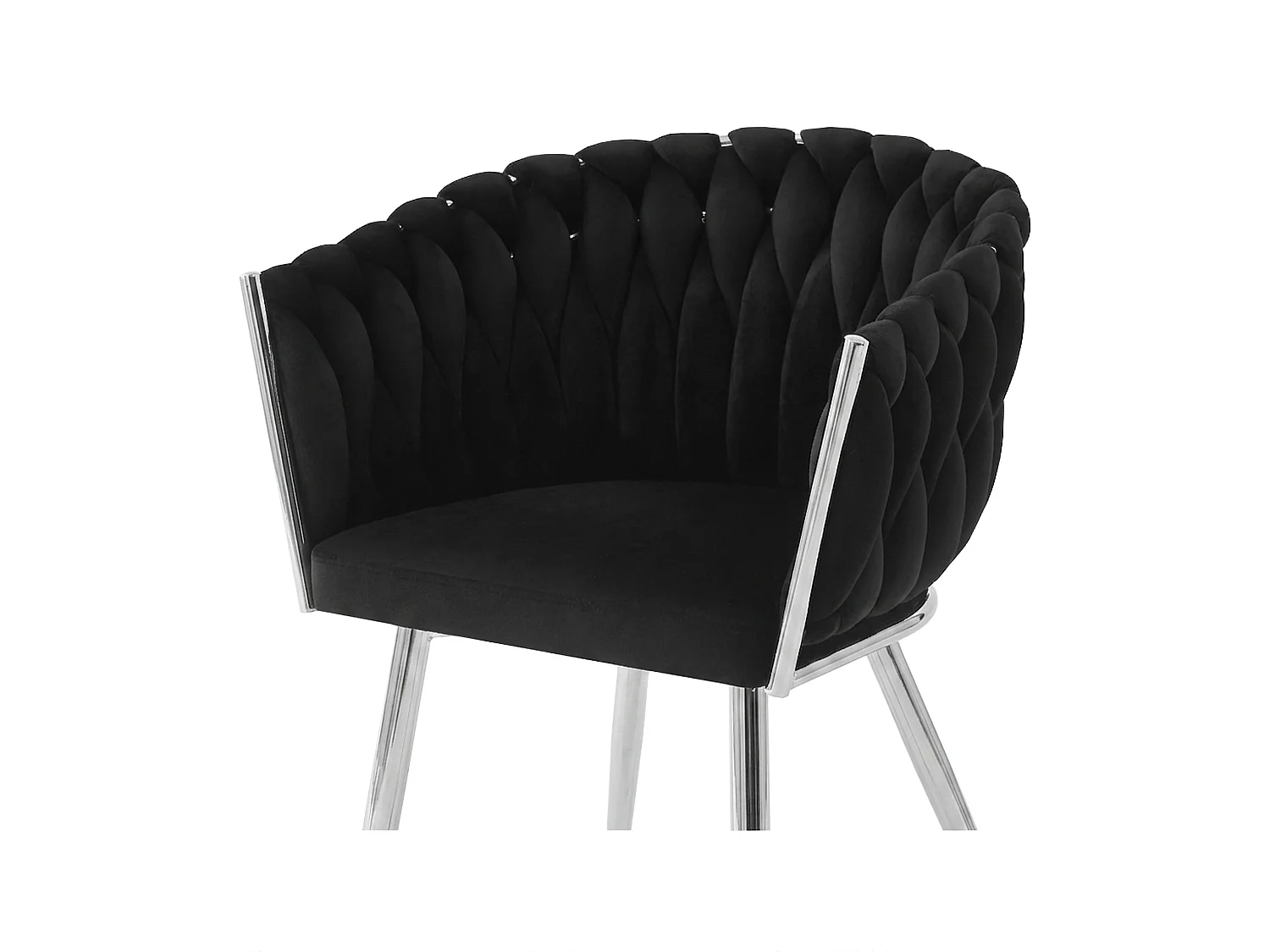 Esszimmerstuhl ORION Samt schwarz Chrombeine 61x55x79 cm