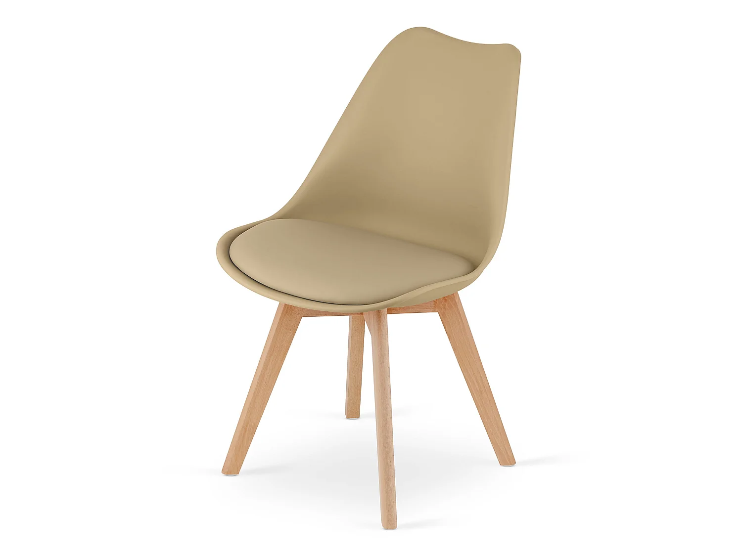 Eetkamerstoel MARK modern polypropyleen donkerbeige 82x49x52 cm