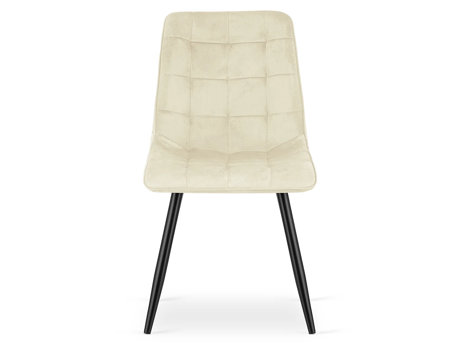 Chaise de salle à manger et cuisine SPLIT en velours beige clair, pieds noirs 88x49x60 cm