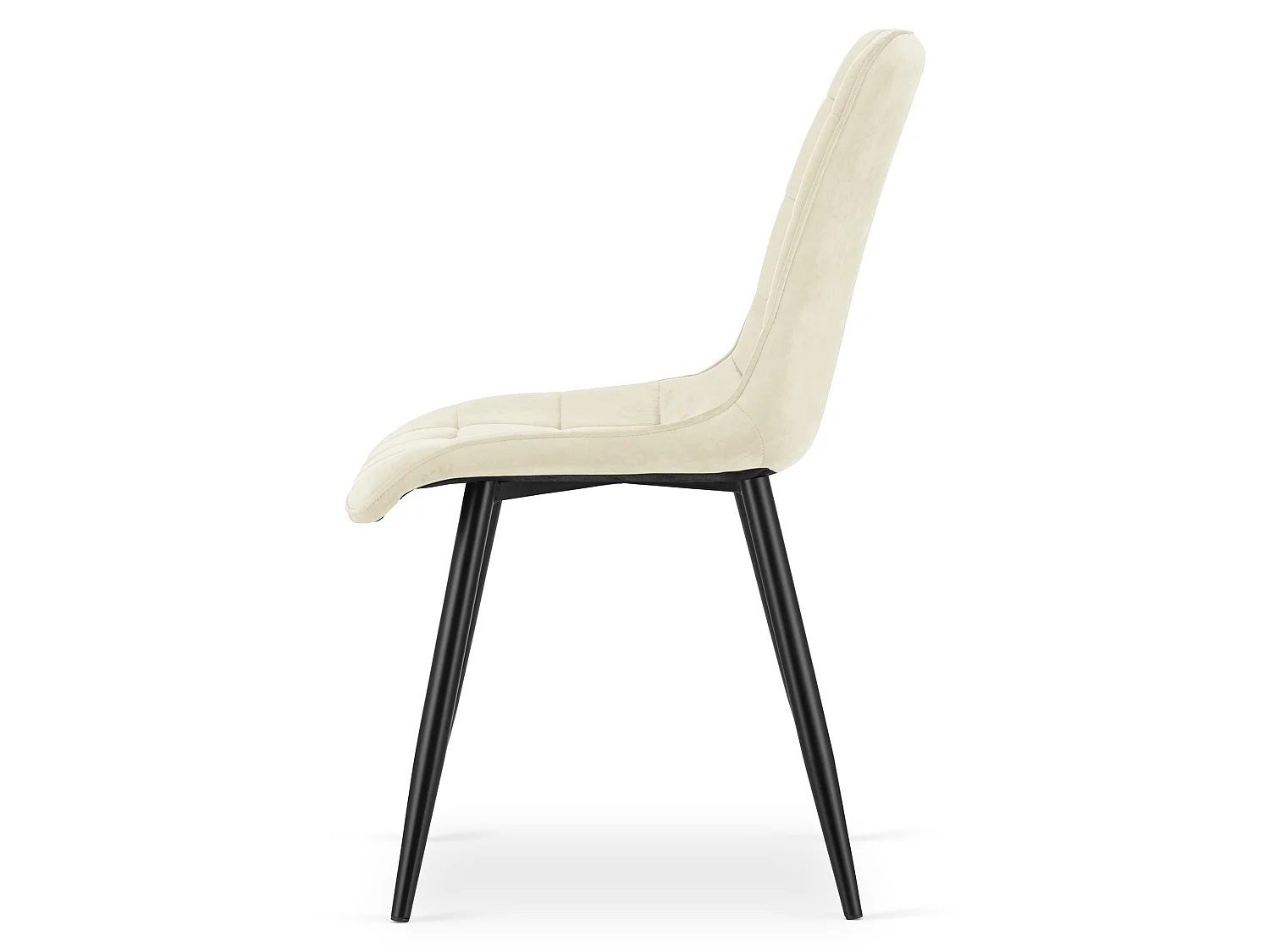 Chaise de salle à manger et cuisine SPLIT en velours beige clair, pieds noirs 88x49x60 cm