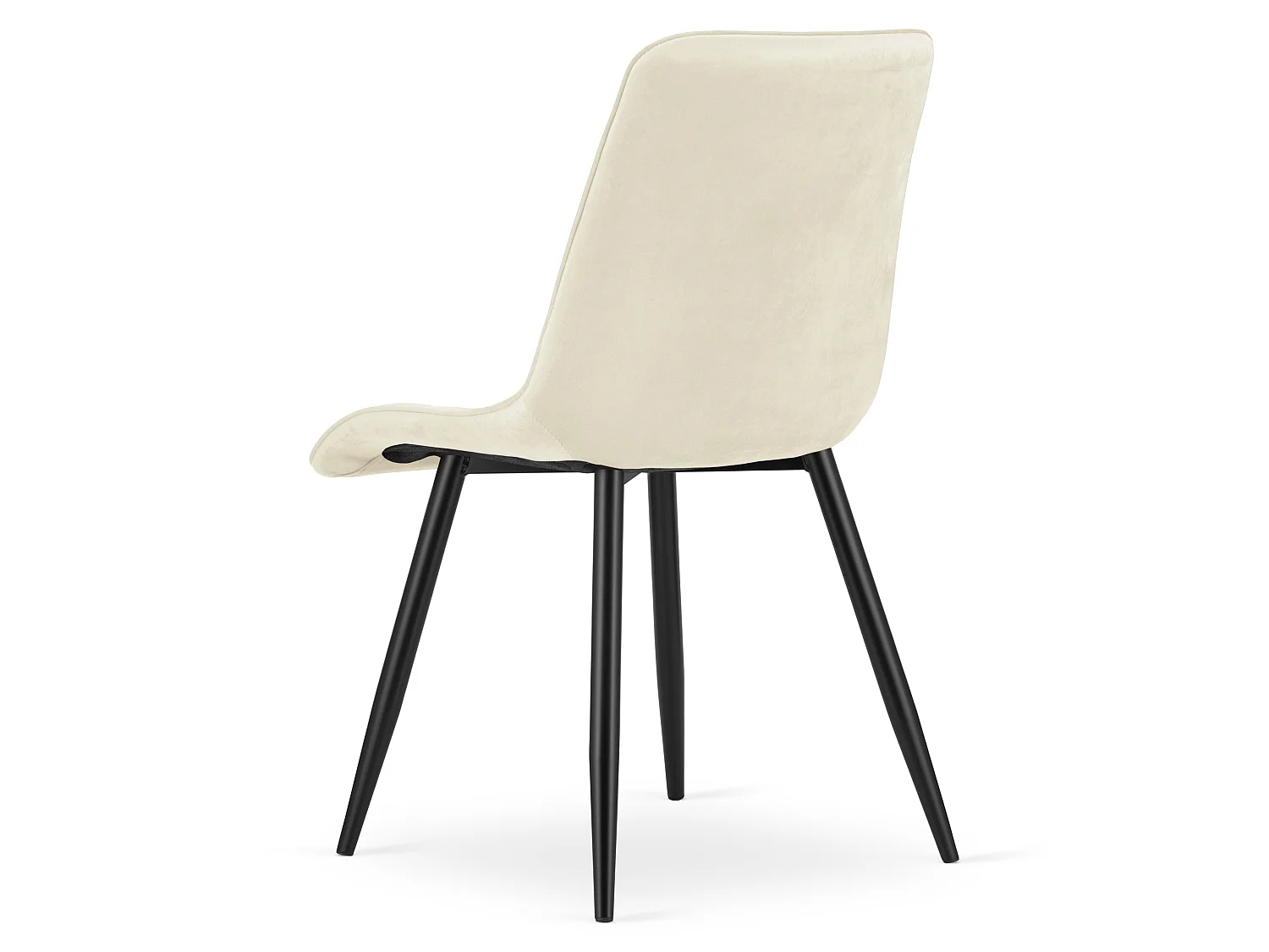 Chaise de salle à manger et cuisine SPLIT en velours beige clair, pieds noirs 88x49x60 cm