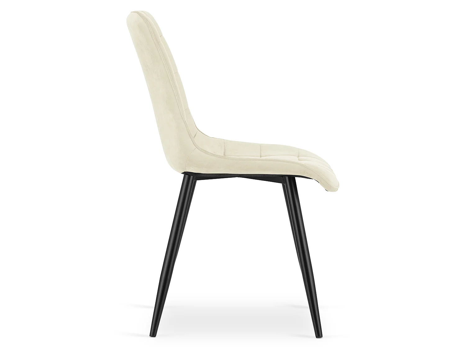 Chaise de salle à manger et cuisine SPLIT en velours beige clair, pieds noirs 88x49x60 cm