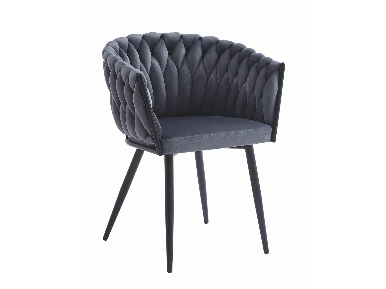 Esszimmerstuhl ORION Samt dunkelgrau 2er-Set 79x61x55 cm