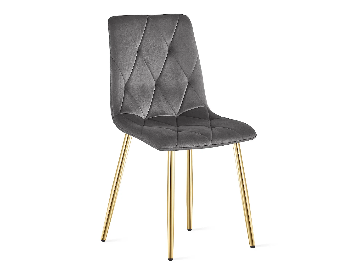 Chaise de salle à manger LIBRA en velours gris foncé pieds dorés x 2