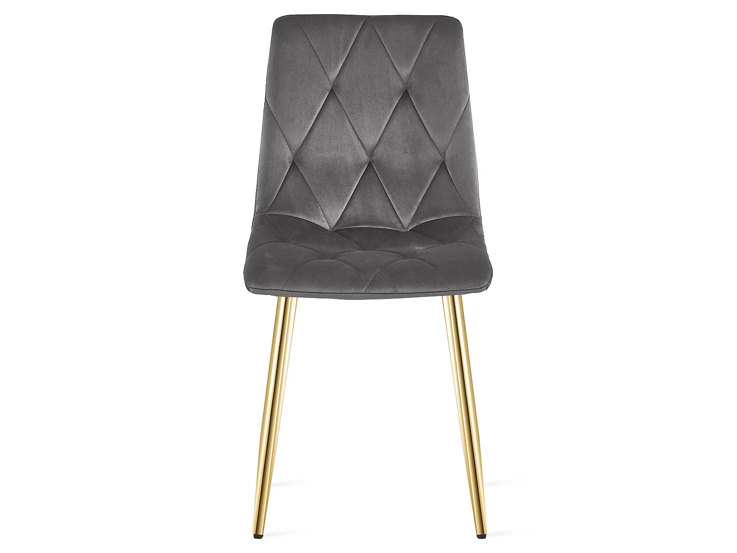 Chaise de salle à manger LIBRA en velours gris foncé pieds dorés x 2